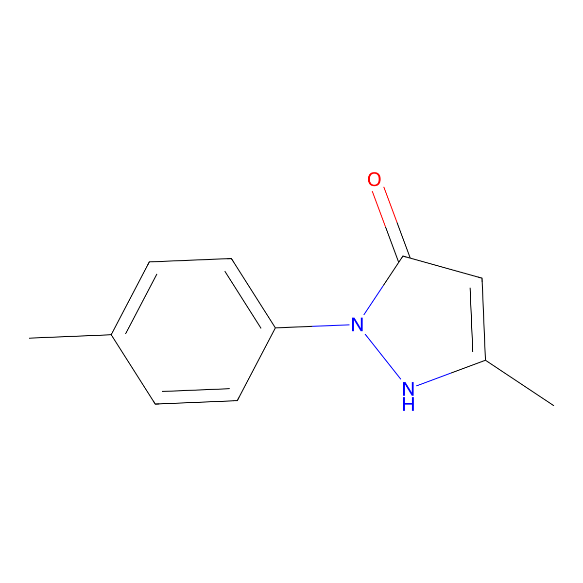 3-Methyl-1-(4-methylphenyl)-1H-pyrazol-5-ol molecular structure, CAS 2046-03-9