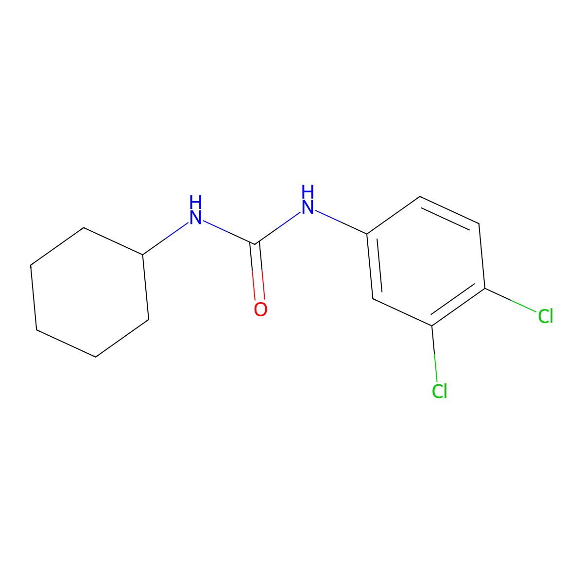 1-Cyclohexyl-3-(3,4-dichlorophenyl)urea molecular structure, CAS 20461-04-5
