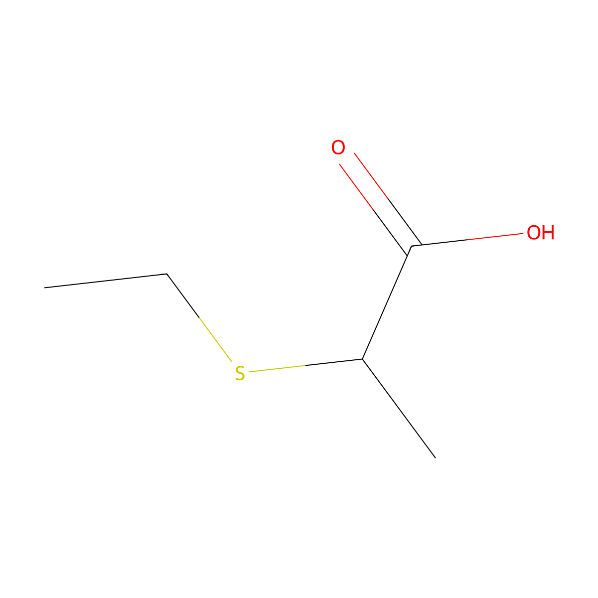 2-(Ethylsulfanyl)propanoic acid molecular structure, CAS 20461-87-4