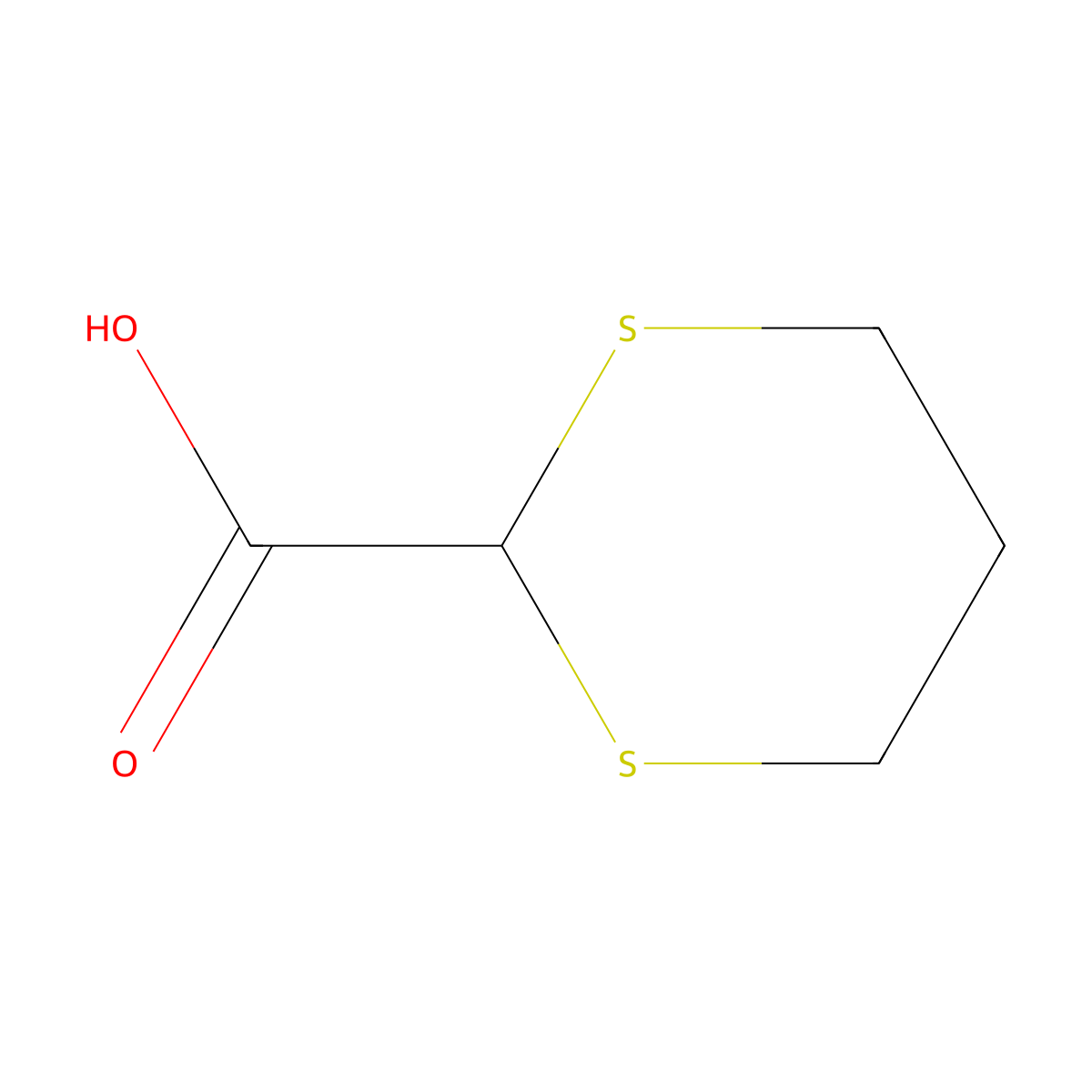 1,3-Dithiane-2-carboxylic acid molecular structure, CAS 20461-89-6