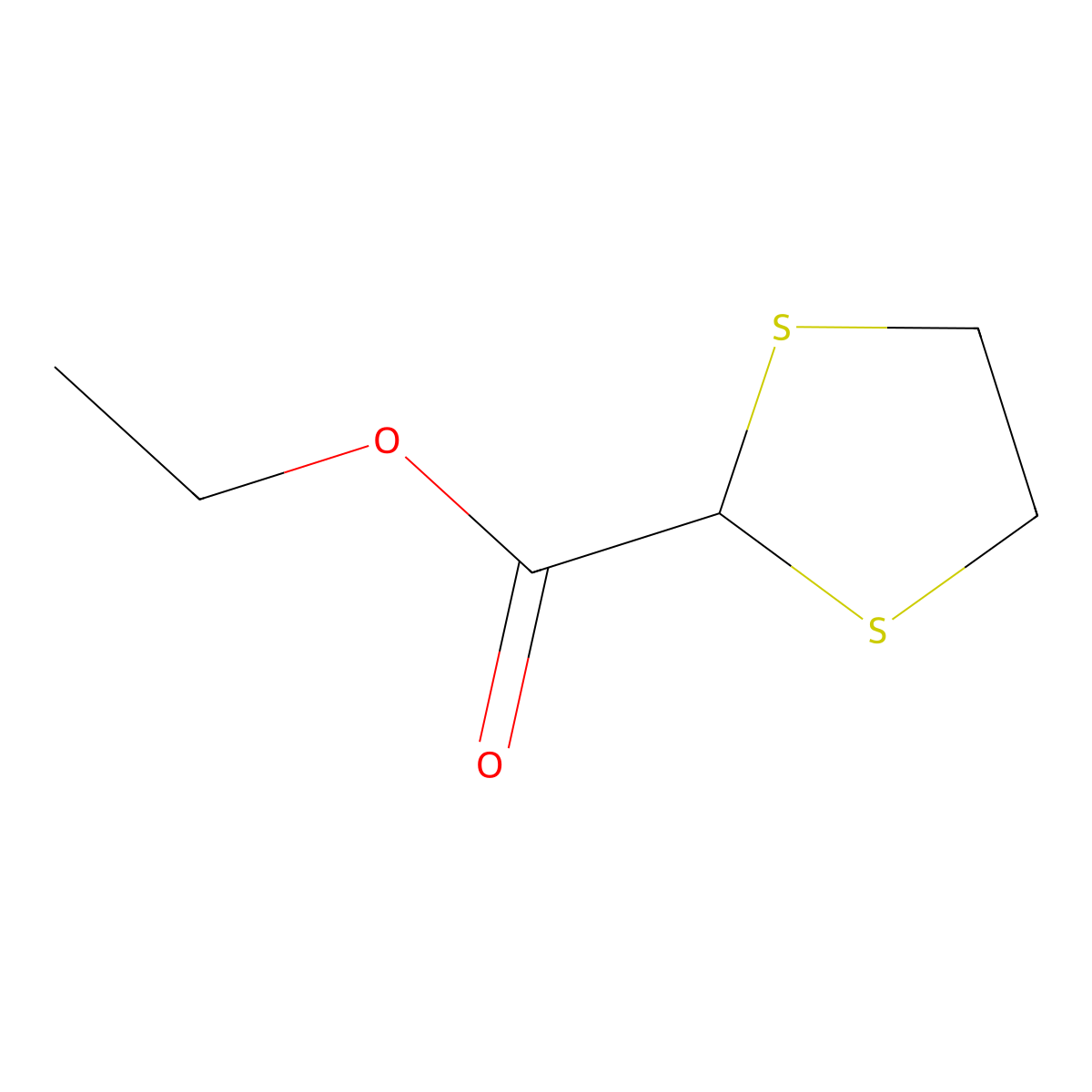 Ethyl 1,3-dithiolane-2-carboxylate molecular structure, CAS 20461-99-8