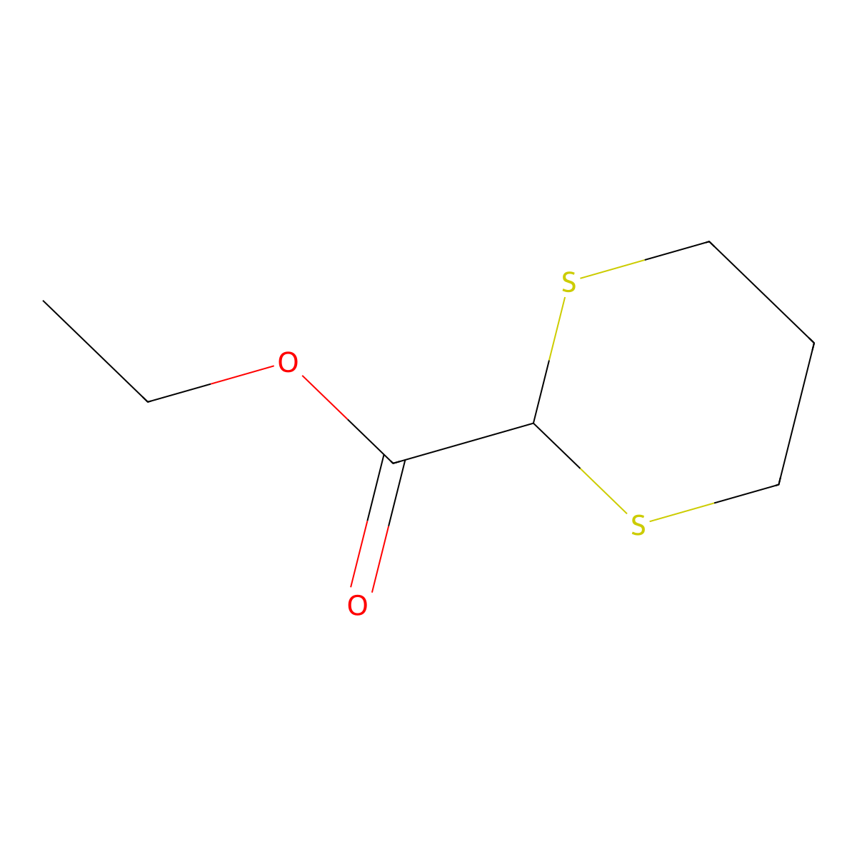 Ethyl 1,3-dithiane-2-carboxylate molecular structure, CAS 20462-00-4