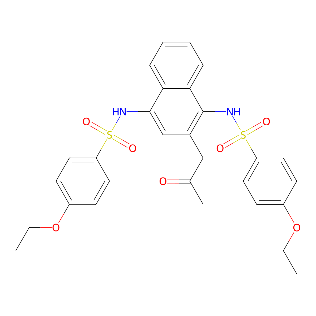 N,N'-[2-(2-Oxopropyl)naphthalene-1,4-Diyl]bis(4-Ethoxybenzenesulfonamide) molecular structure, CAS 2046250-48-8