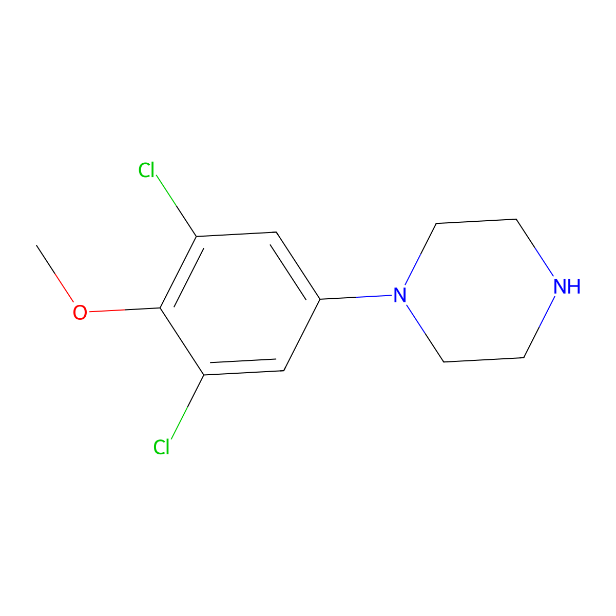 1-(3,5-Dichloro-4-methoxyphenyl)piperazine molecular structure, CAS 204634-62-8