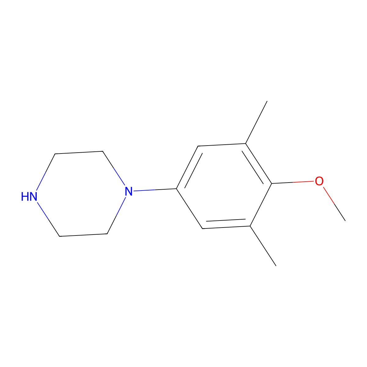 1-(4-Methoxy-3,5-dimethylphenyl)piperazine molecular structure, CAS 204634-63-9