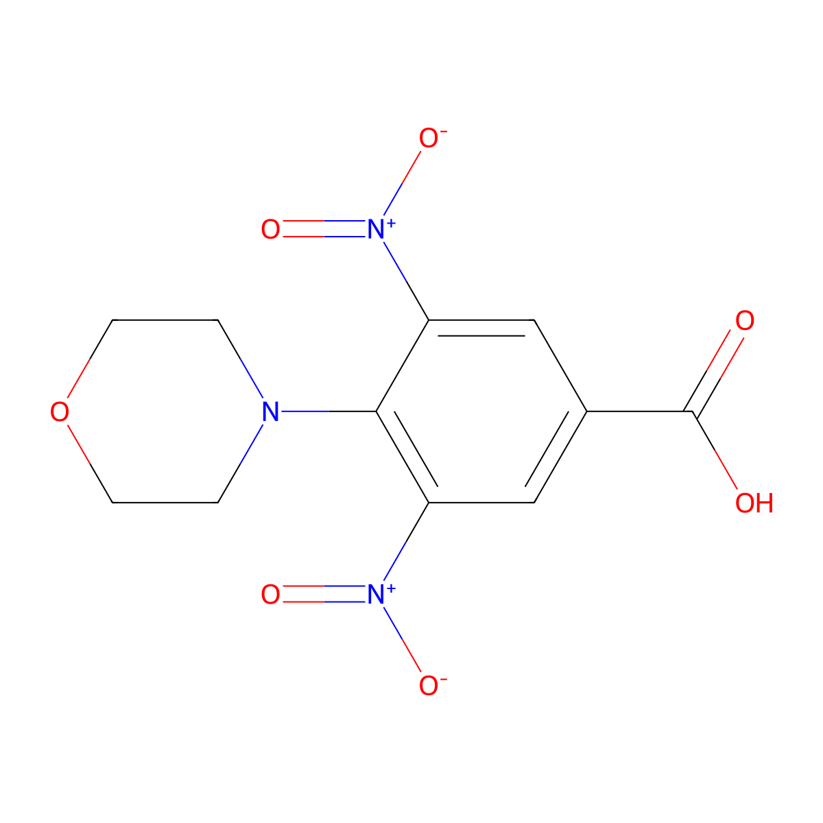 4-(Morpholin-4-yl)-3,5-dinitrobenzoic acid molecular structure, CAS 204634-81-1