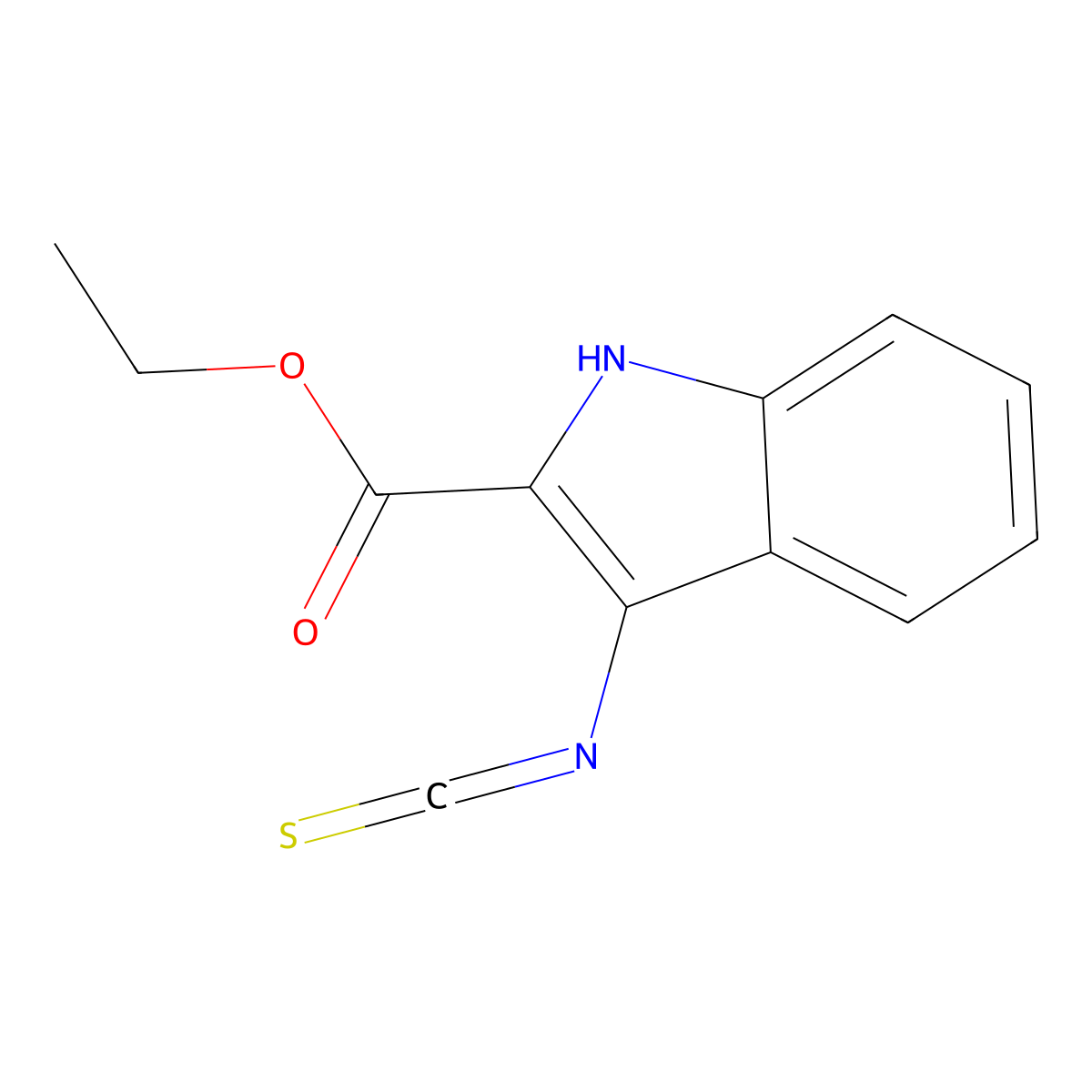 Ethyl 3-isothiocyanato-1H-indole-2-carboxylate molecular structure, CAS 204635-82-5