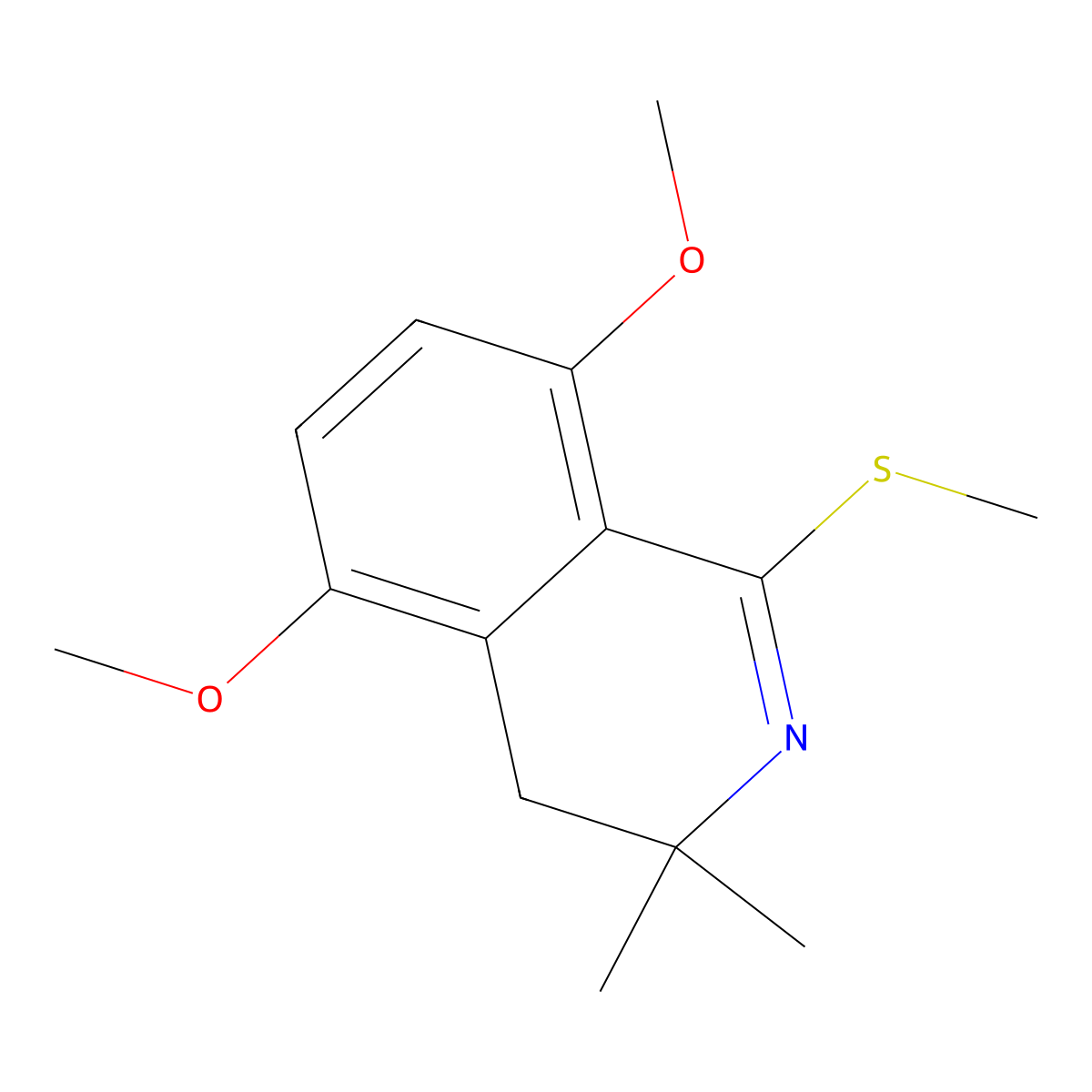 5,8-Dimethoxy-3,3-dimethyl-1-(methylsulfanyl)-3,4-dihydroisoquinoline molecular structure, CAS 204636-09-9