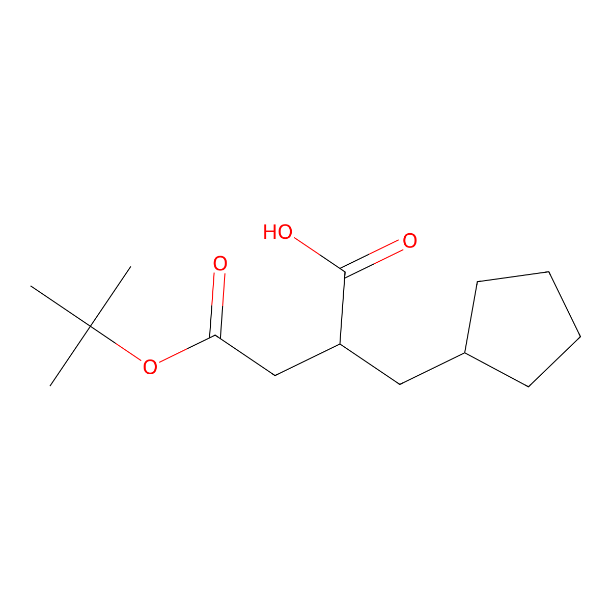(R)-4-(tert-Butoxy)-2-(cyclopentylmethyl)-4-oxobutanoic acid molecular structure, CAS 204637-77-4