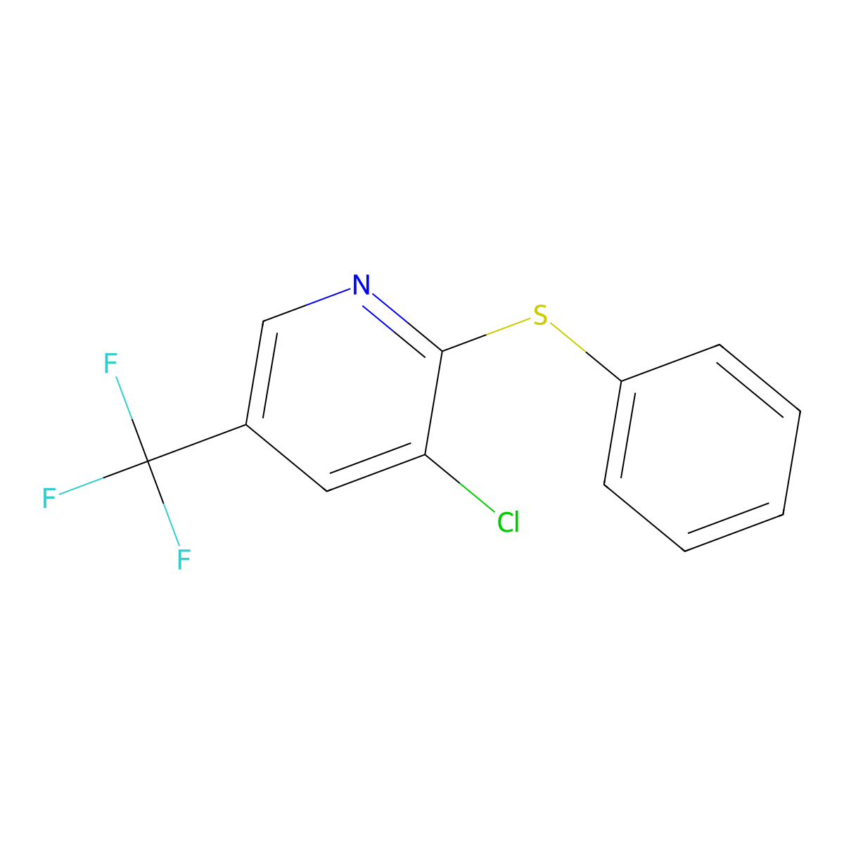 3-Chloro-2-(phenylsulfanyl)-5-(trifluoromethyl)pyridine molecular structure, CAS 204641-55-4