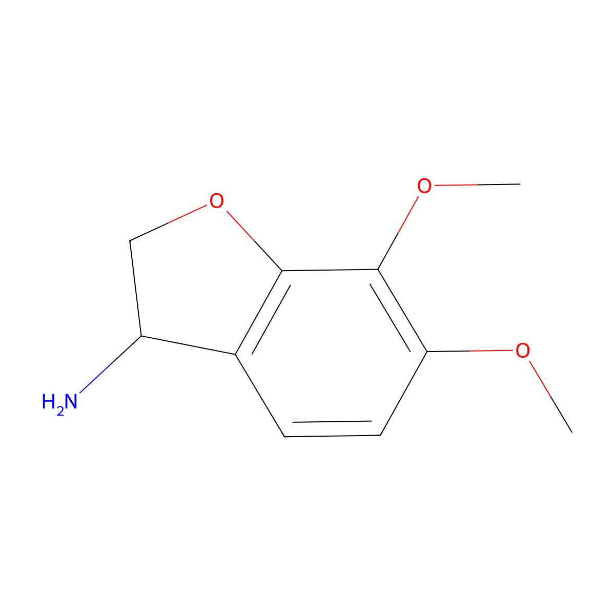 6,7-Dimethoxy-2,3-dihydro-1-benzofuran-3-amine molecular structure, CAS 204646-33-3