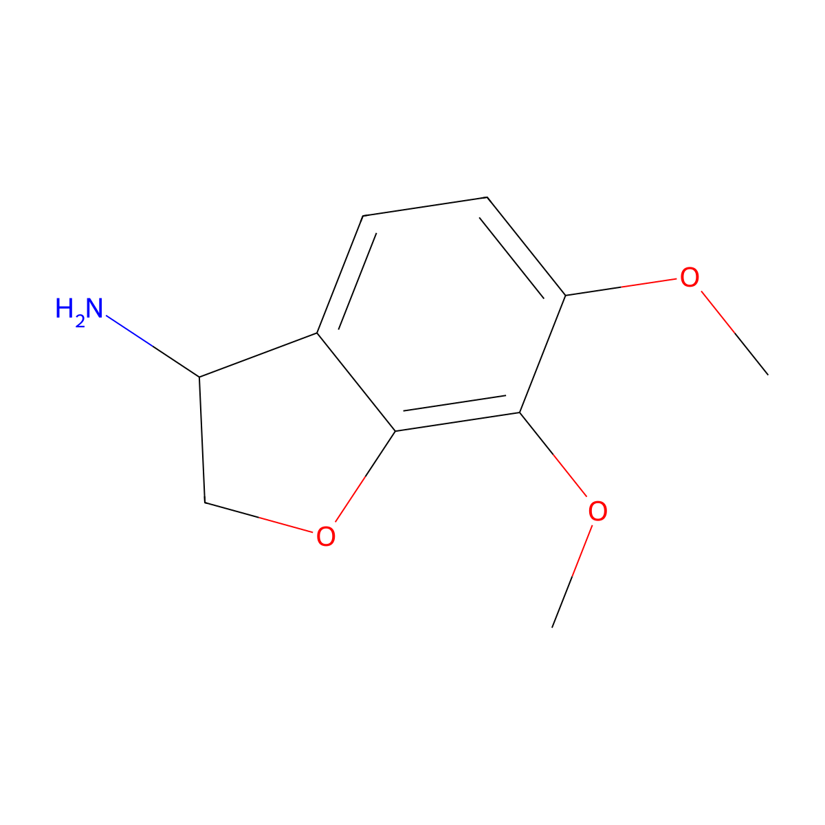 6,7-Dimethoxy-2,3-dihydro-1-benzofuran-3-amine molecular structure, CAS 204646-33-3