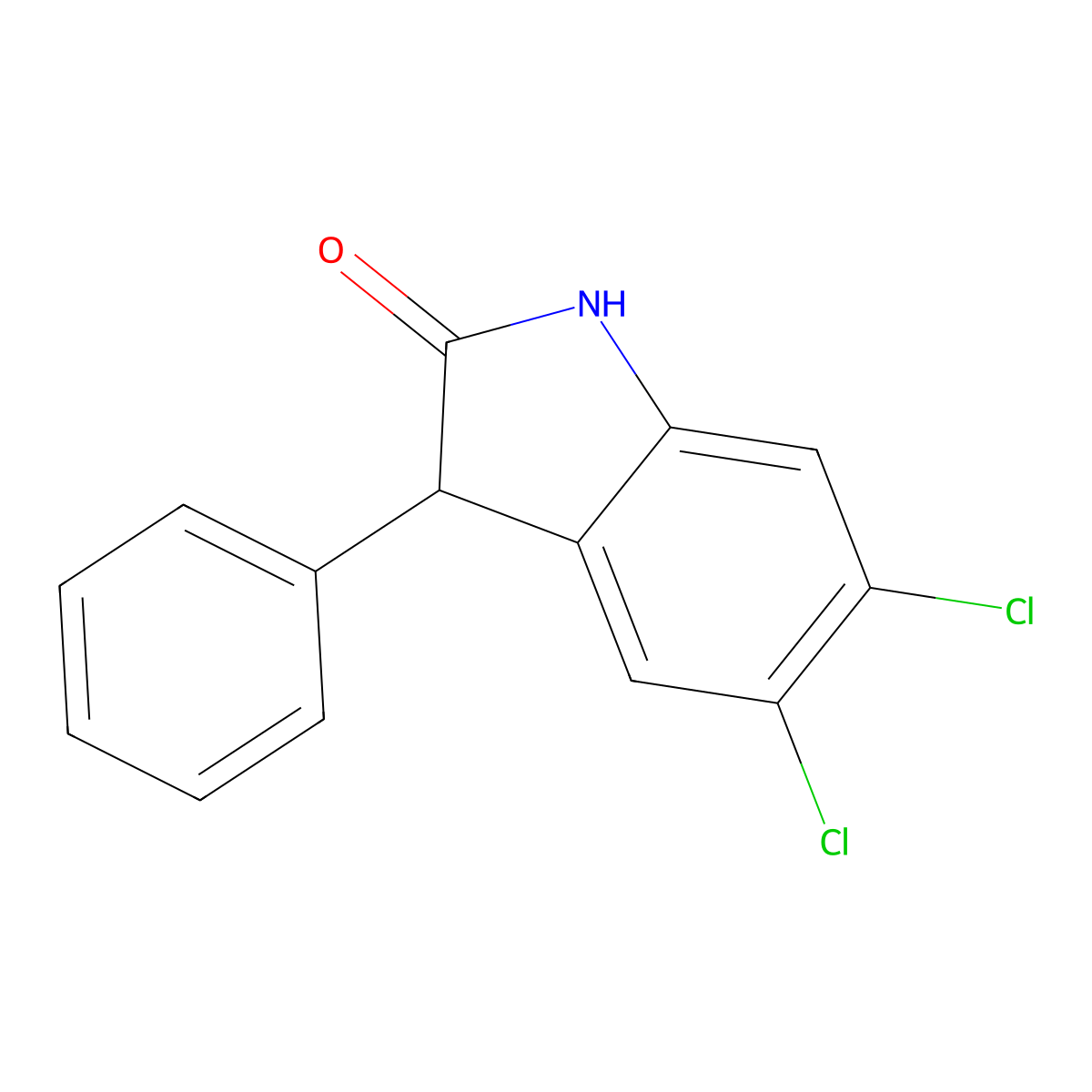 5,6-Dichloro-3-phenyl-2-indolinone molecular structure, CAS 20465-51-4