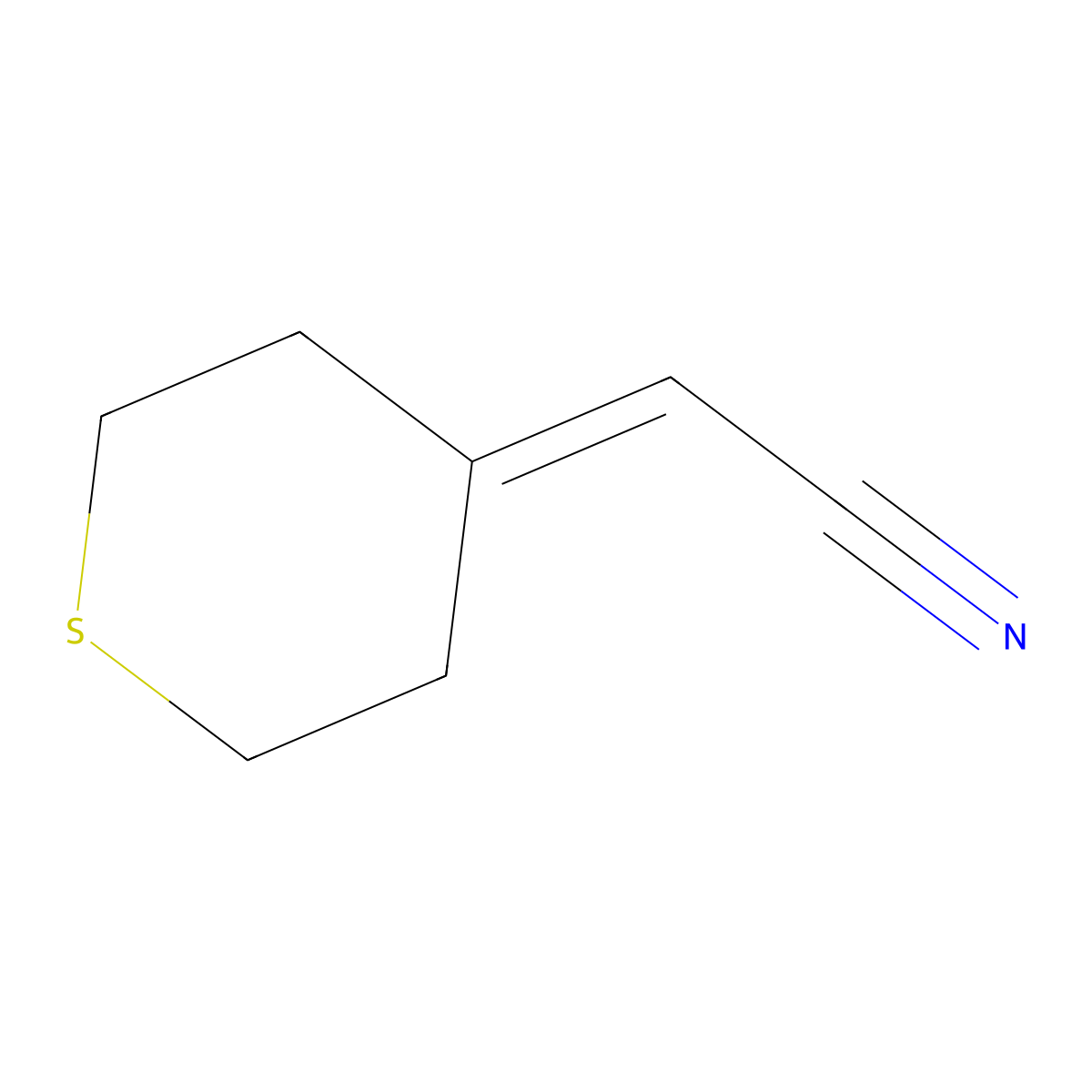 2-(dihydro-2H-thiopyran-4(3H)-ylidene)acetonitrile molecular structure, CAS 204651-42-3