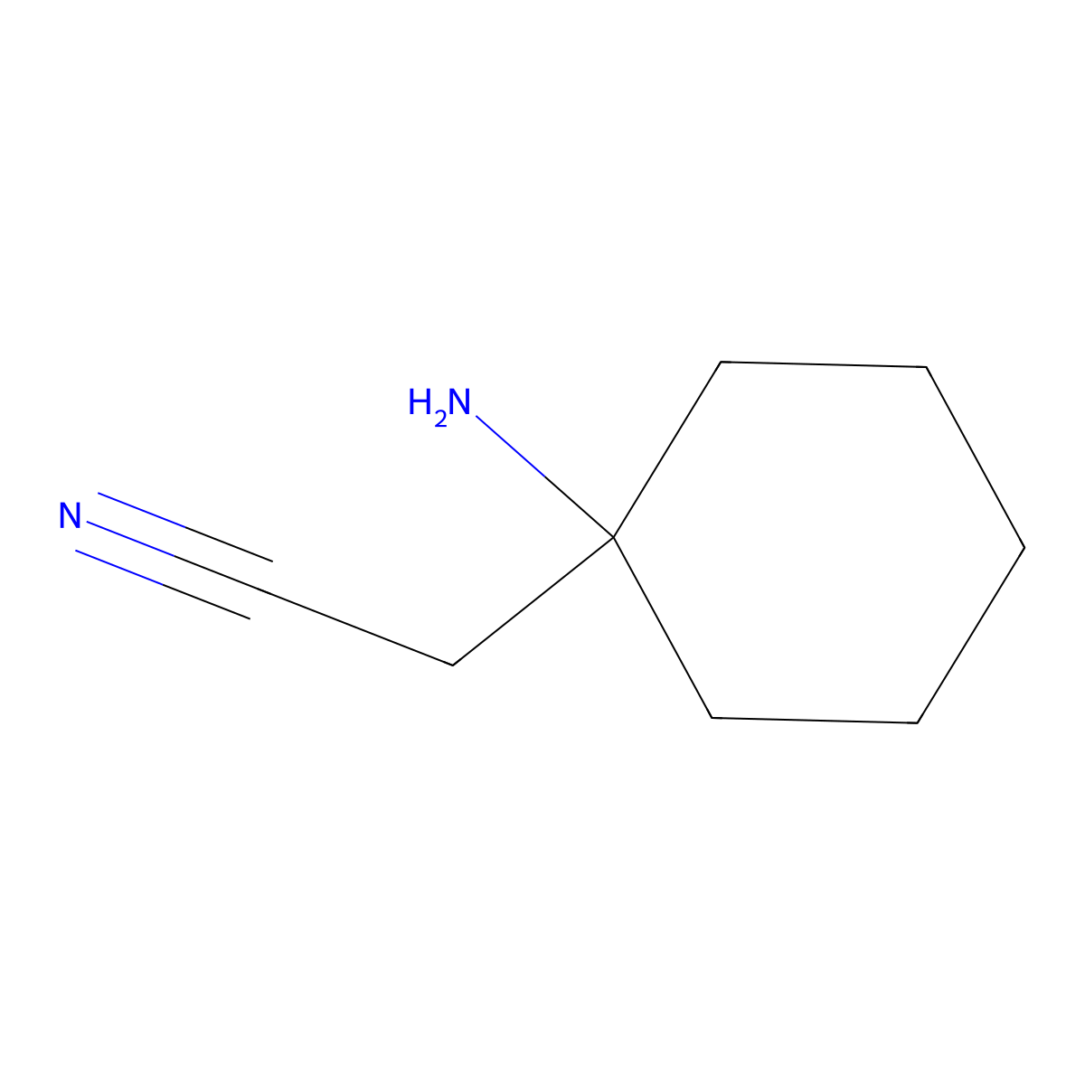 2-(1-Aminocyclohexyl)acetonitrile molecular structure, CAS 204651-45-6