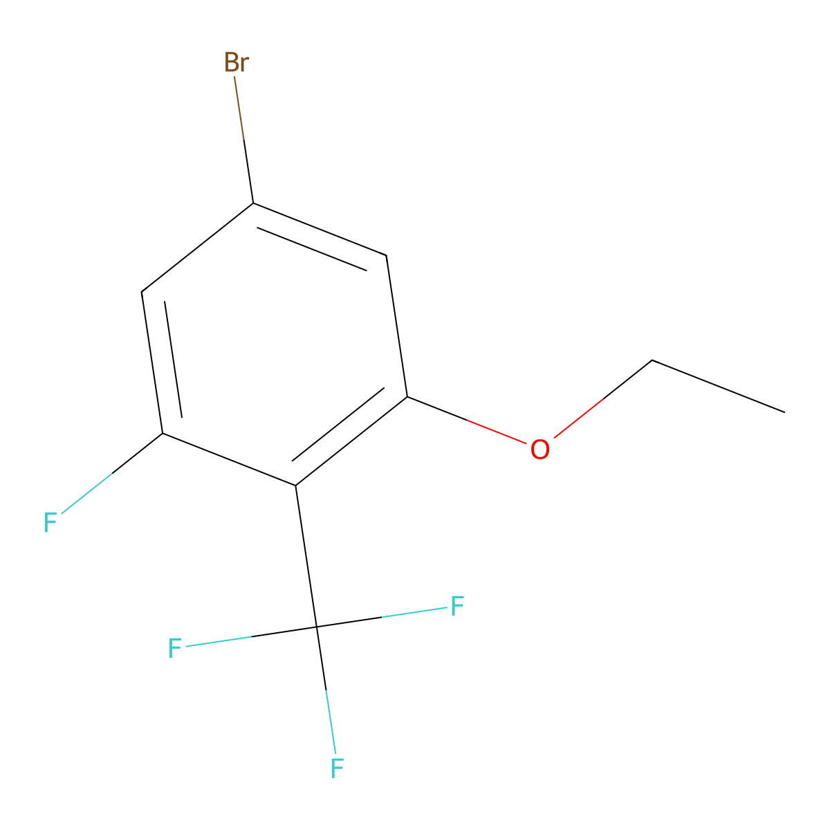 5-Bromo-1-ethoxy-3-fluoro-2-(trifluoromethyl)benzene molecular structure, CAS 204654-95-5