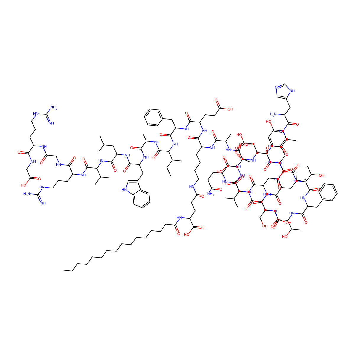Liraglutide molecular structure, CAS 204656-20-2