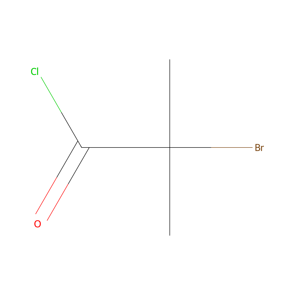 2-Bromo-2-methylpropanoyl chloride molecular structure, CAS 20469-89-0