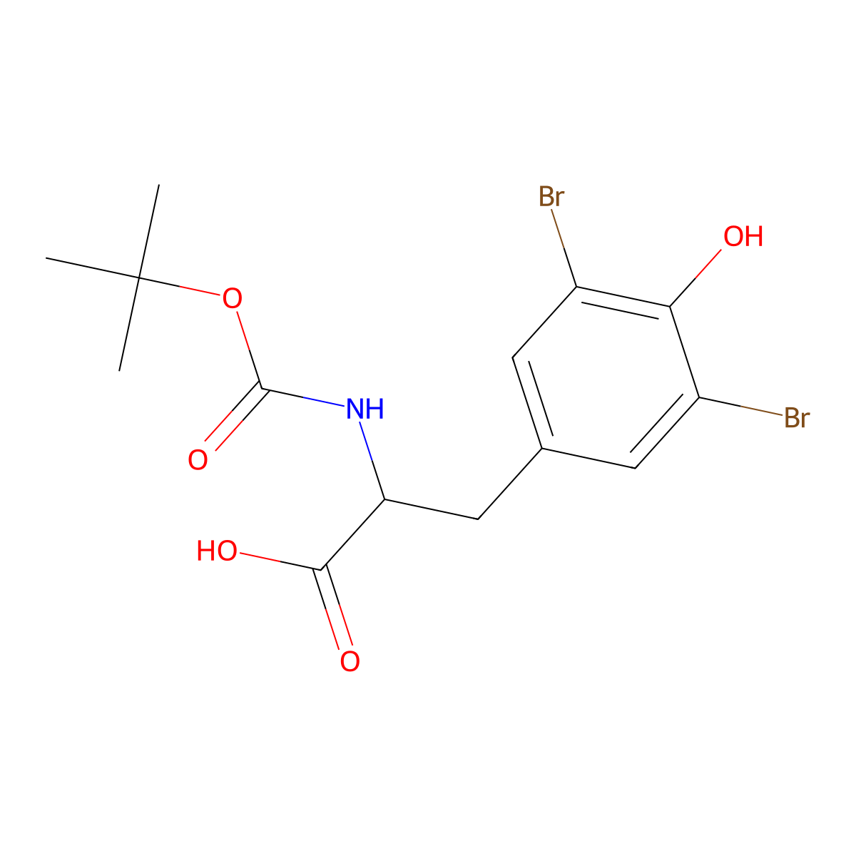 Boc-3,5-Dibromo-D-tyrosine molecular structure, CAS 204692-75-1
