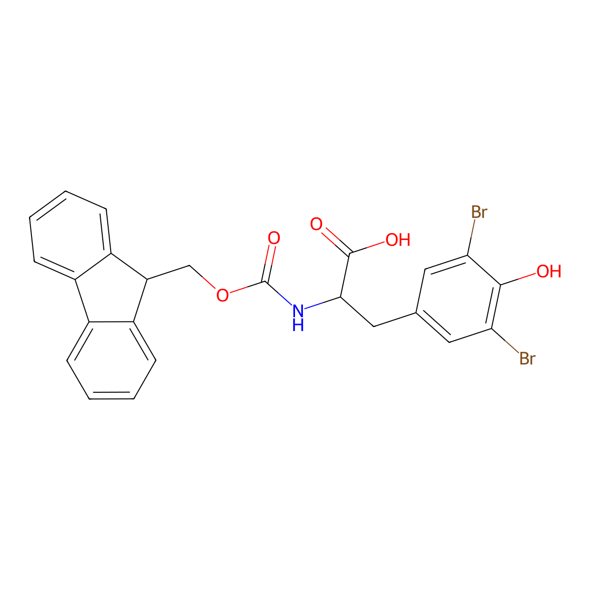 Fmoc-D-Tyr(3,5-Br2)-Oh molecular structure, CAS 204693-22-1