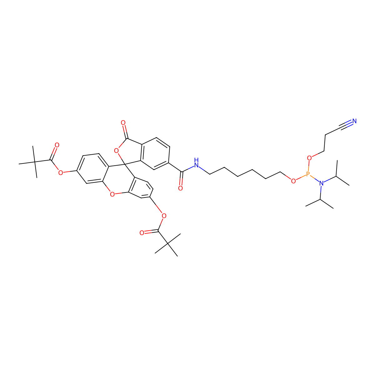 6-Fluorescein Phosphoramidite molecular structure, CAS 204697-37-0