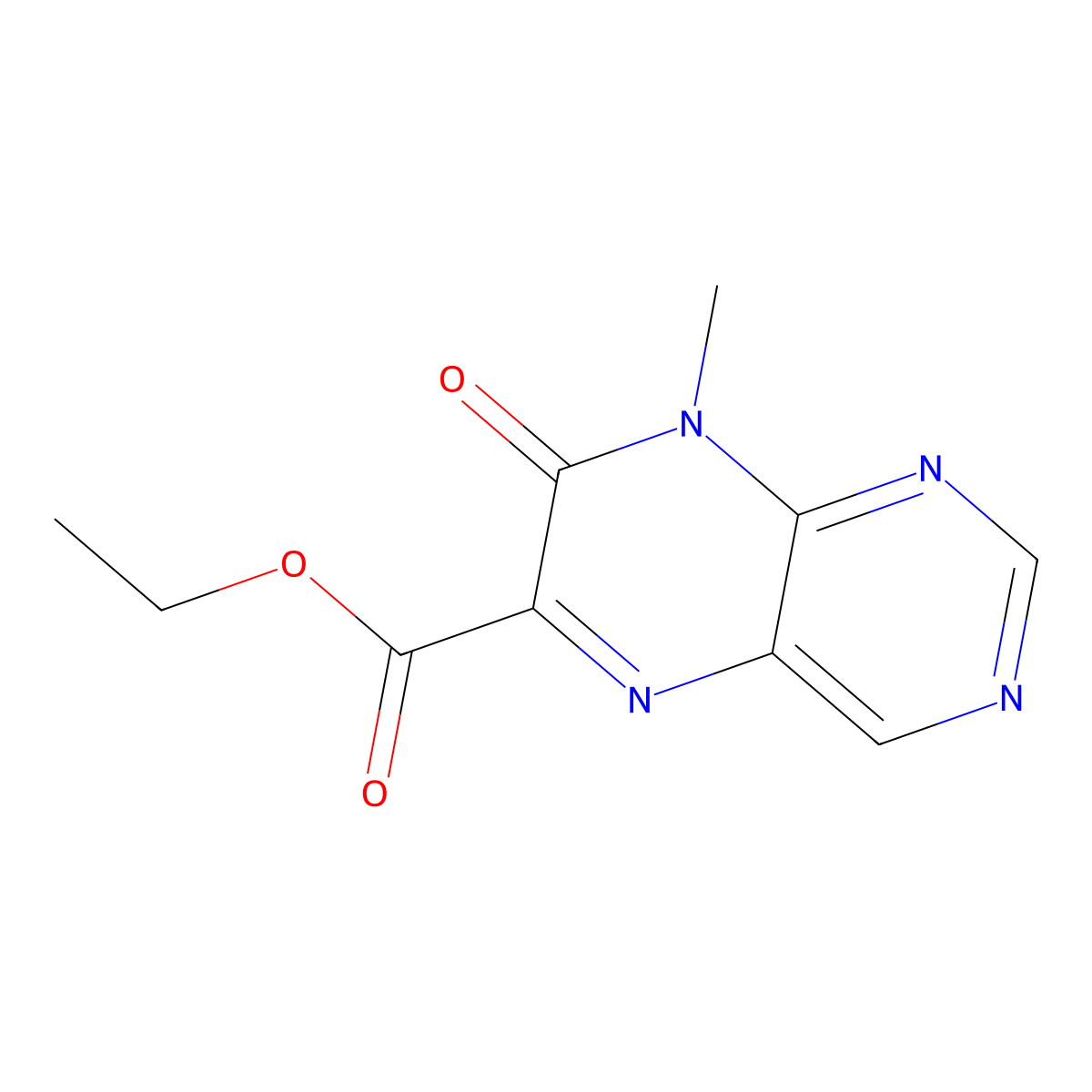 Ethyl 8-methyl-7-oxopteridine-6-carboxylate molecular structure, CAS 2047-23-6