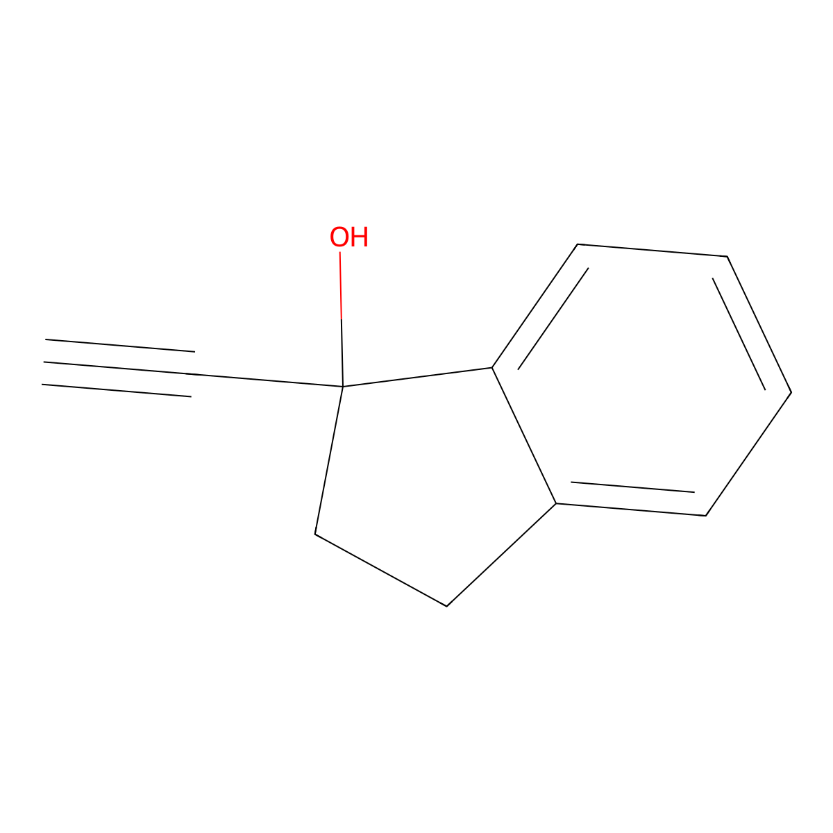 1-Ethynyl-2,3-dihydro-1H-inden-1-ol molecular structure, CAS 20470-48-8