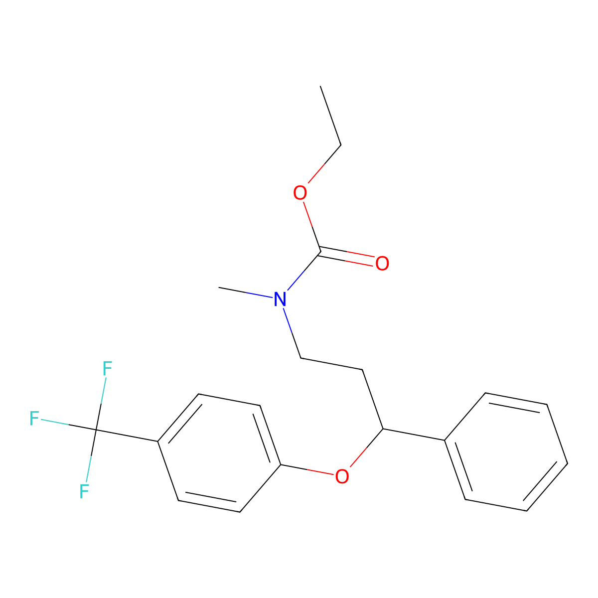 Ethyl methyl(3-phenyl-3-(4-(trifluoromethyl)phenoxy)propyl)carbamate molecular structure, CAS 204704-95-0