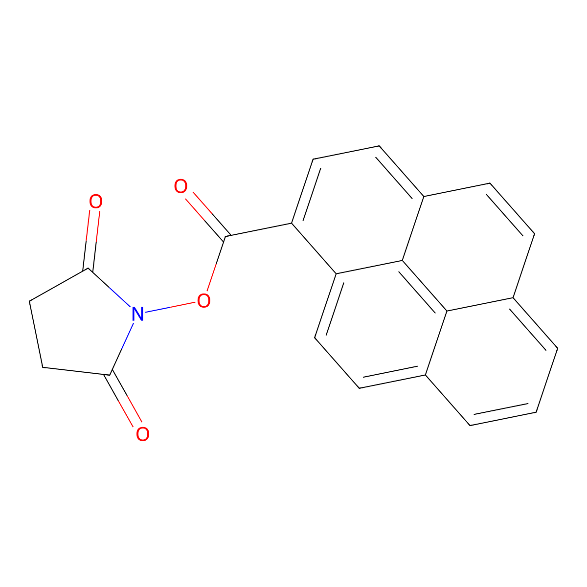 2,5-Dioxopyrrolidin-1-yl pyrene-1-carboxylate molecular structure, CAS 204705-13-5
