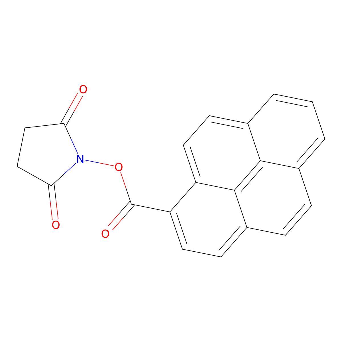 2,5-Dioxopyrrolidin-1-yl pyrene-1-carboxylate molecular structure, CAS 204705-13-5