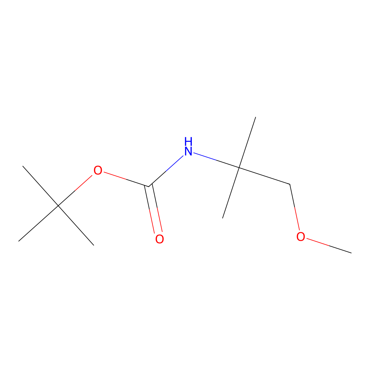 N-Boc-1-methoxy-2-methyl-2-propanamine molecular structure, CAS 204707-34-6