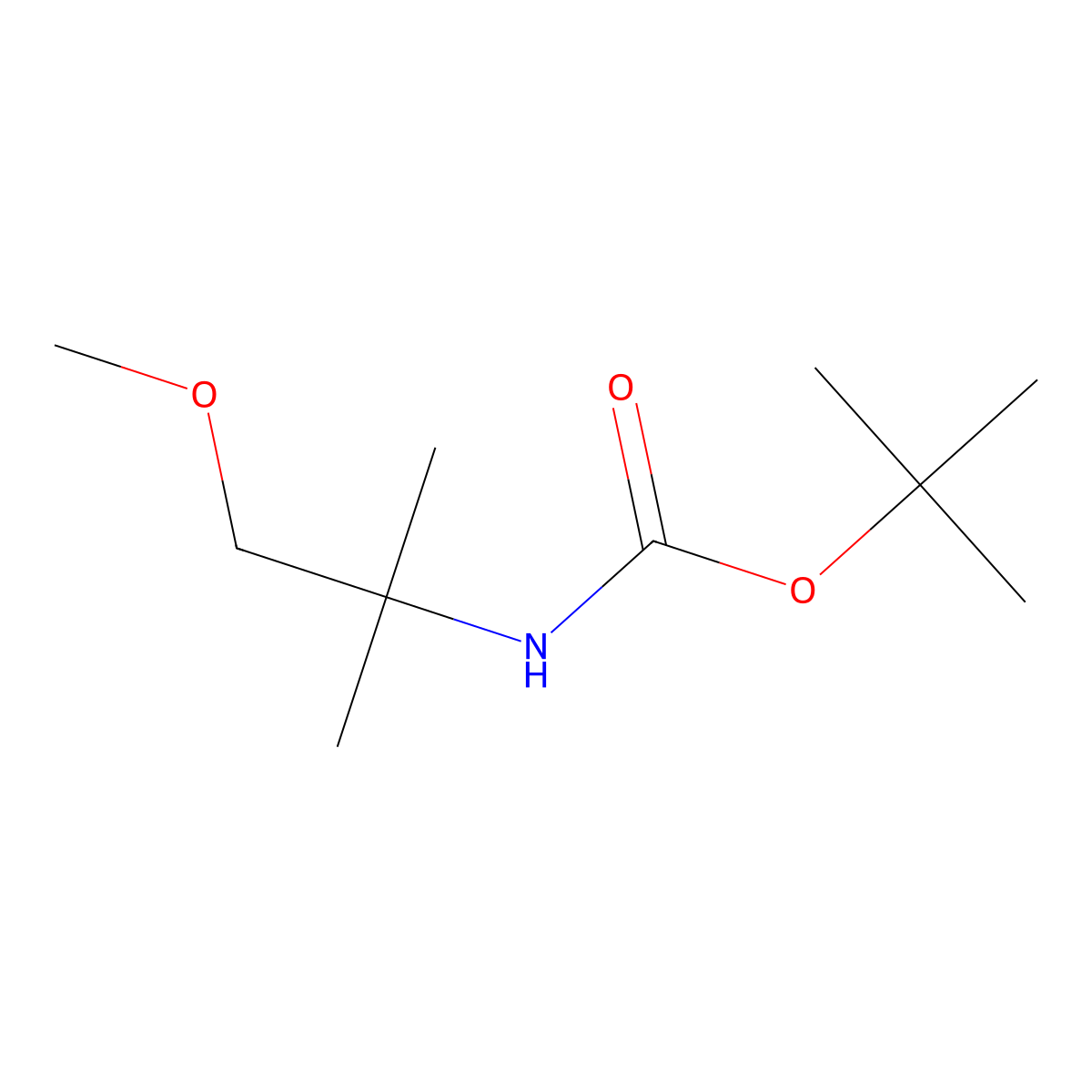 N-Boc-1-methoxy-2-methyl-2-propanamine molecular structure, CAS 204707-34-6
