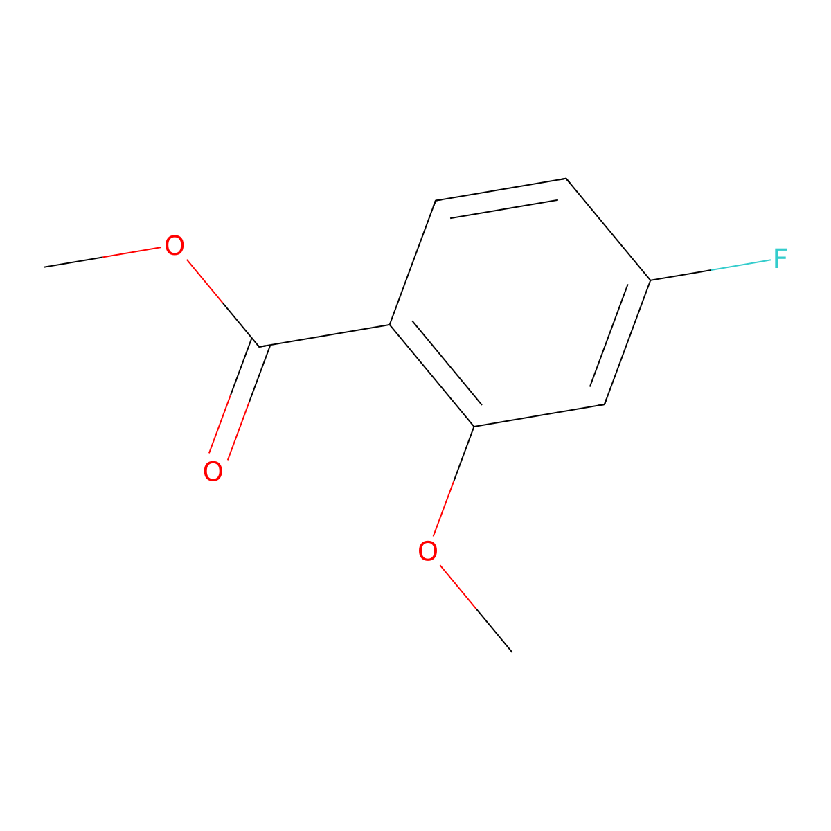 Methyl 4-fluoro-2-methoxybenzoate molecular structure, CAS 204707-42-6
