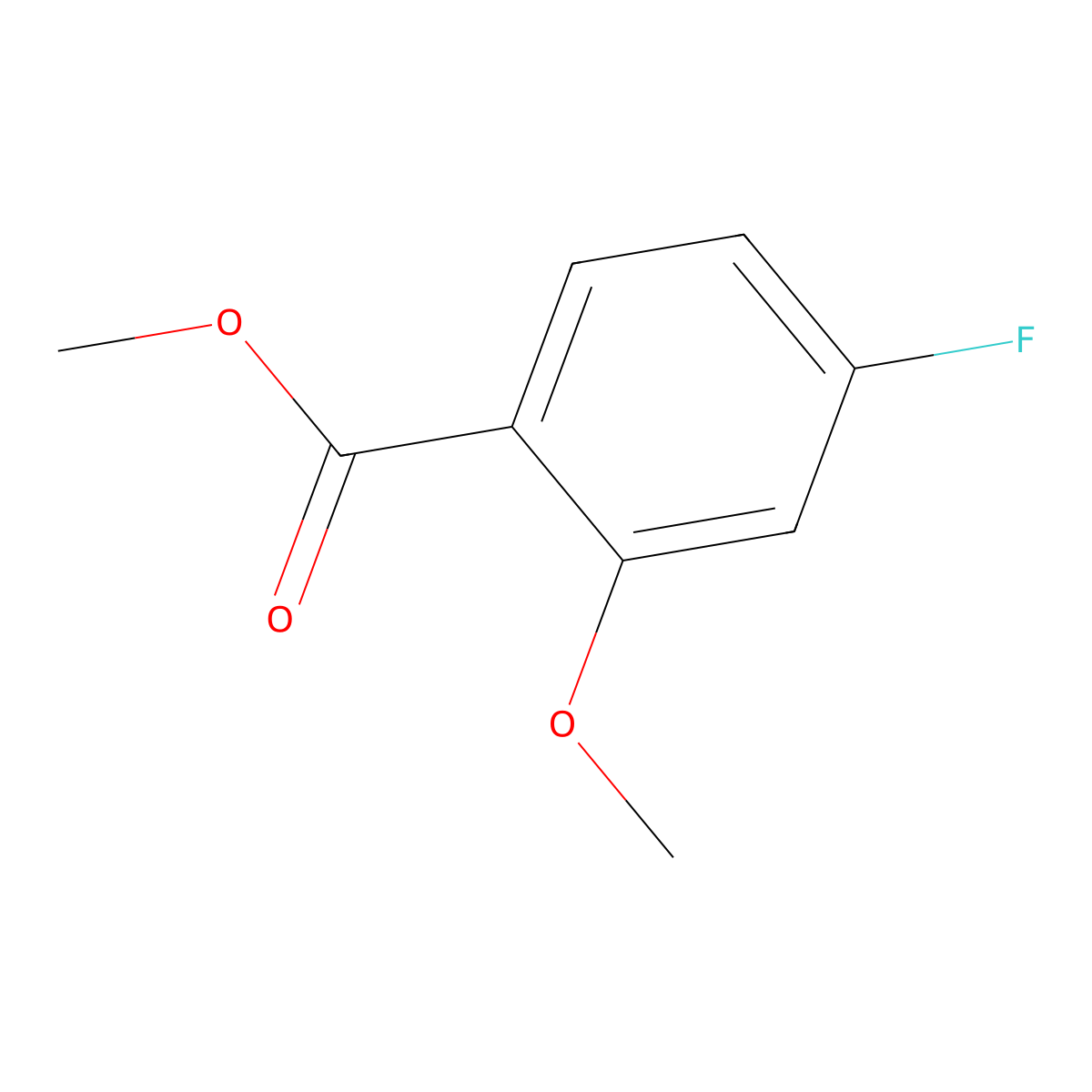 Methyl 4-fluoro-2-methoxybenzoate molecular structure, CAS 204707-42-6