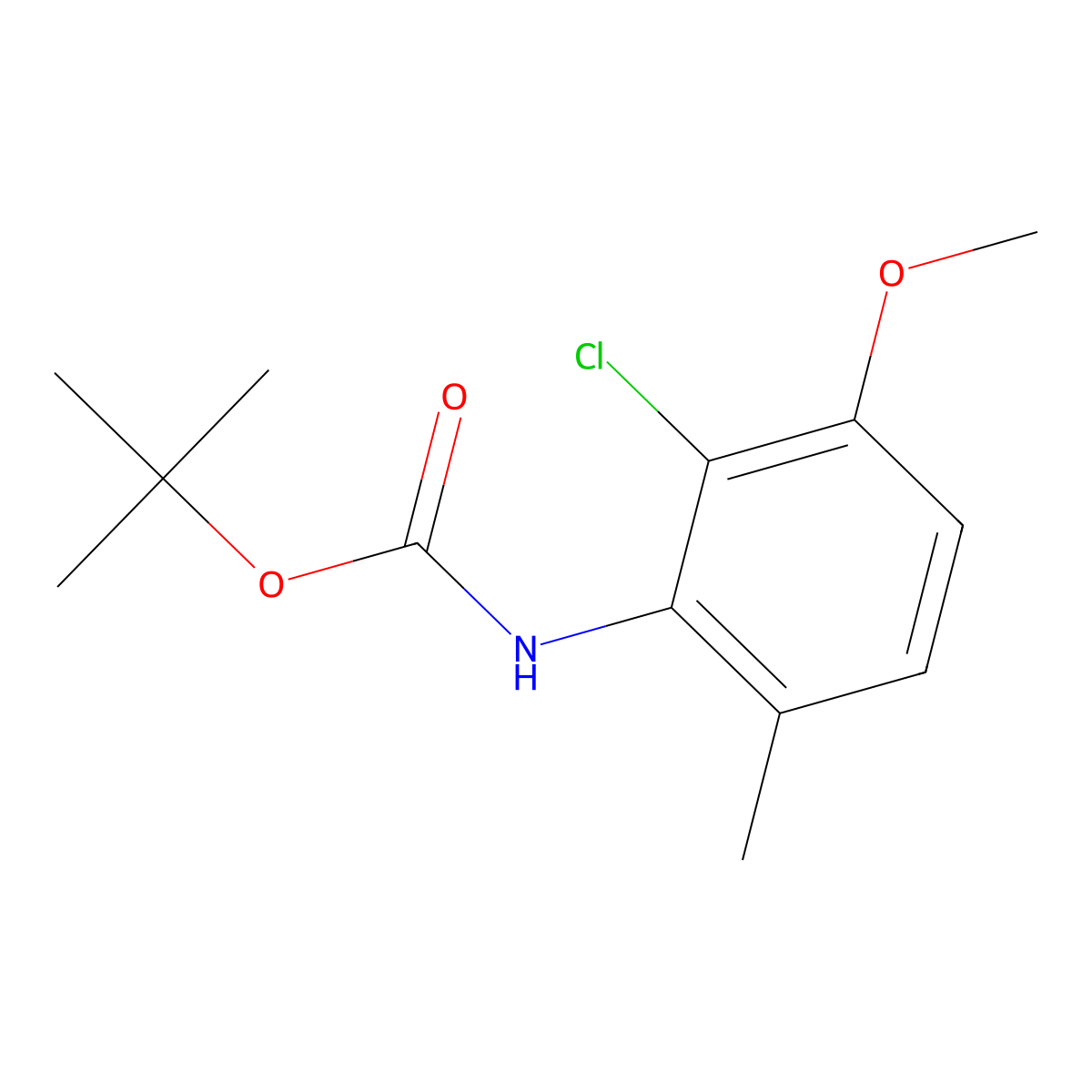 tert-Butyl (2-chloro-3-methoxy-6-methylphenyl)carbamate molecular structure, CAS 2047073-93-6