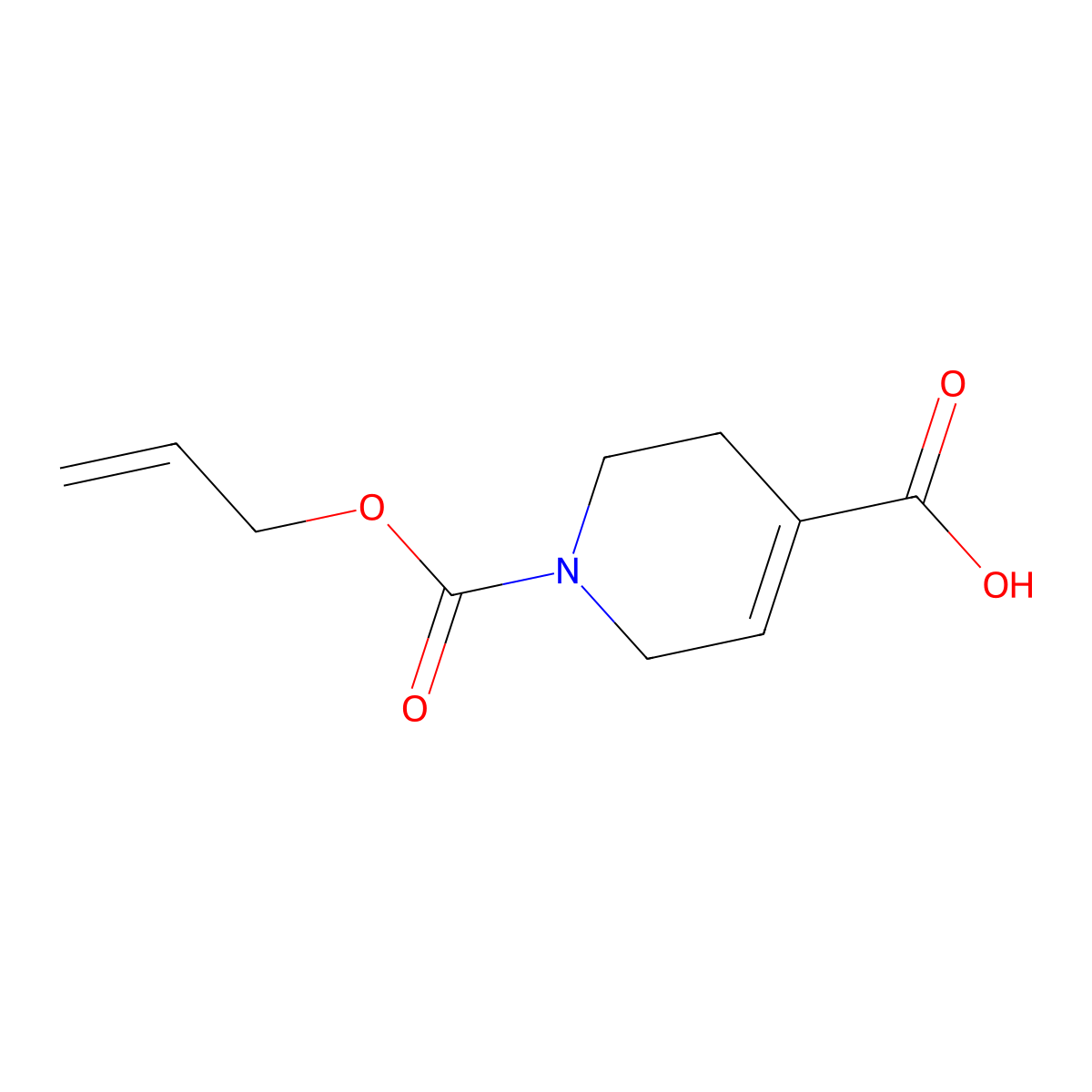 1-[(Prop-2-en-1-yloxy)carbonyl]-1,2,3,6-tetrahydropyridine-4-carboxylic acid molecular structure, CAS 204711-88-6