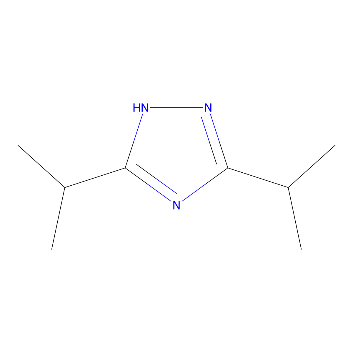 3,5-bis(propan-2-yl)-4H-1,2,4-triazole molecular structure, CAS 204714-20-5