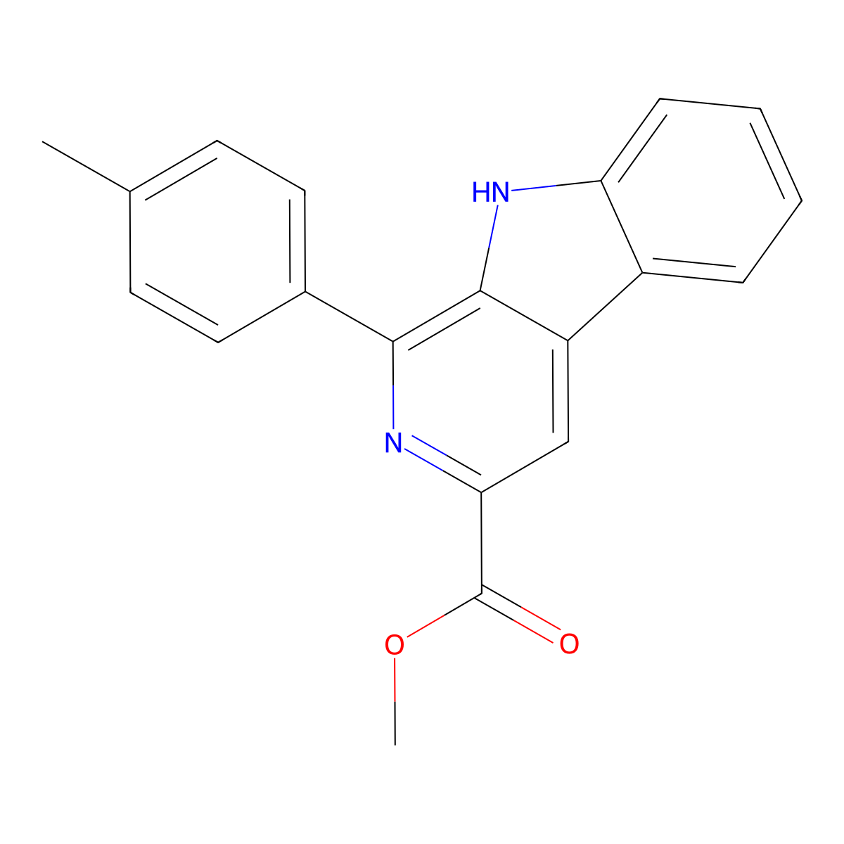 methyl 1-(4-methylphenyl)-9H-beta-carboline-3-carboxylate molecular structure, CAS 204717-44-2