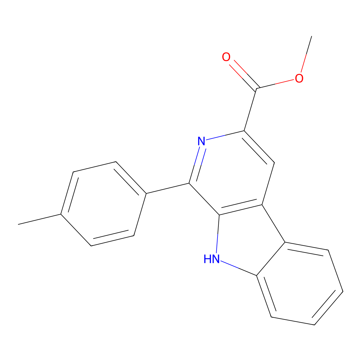 methyl 1-(4-methylphenyl)-9H-beta-carboline-3-carboxylate molecular structure, CAS 204717-44-2