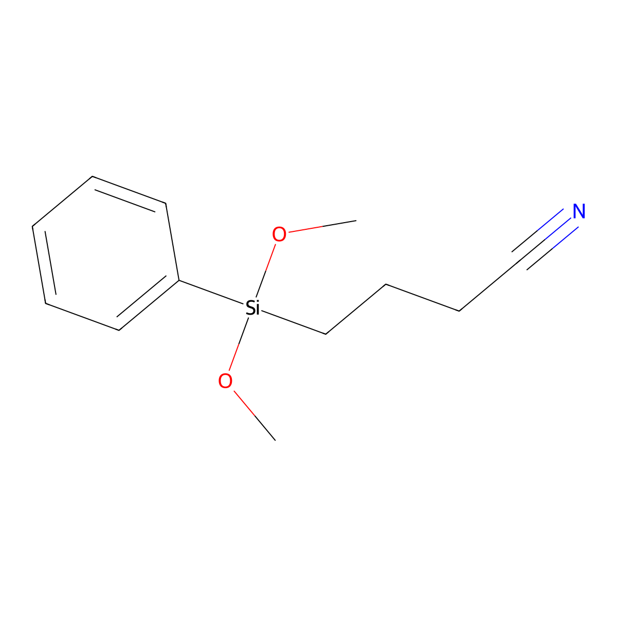 3-Cyanopropylphenyldimethoxysilane molecular structure, CAS 204760-82-7
