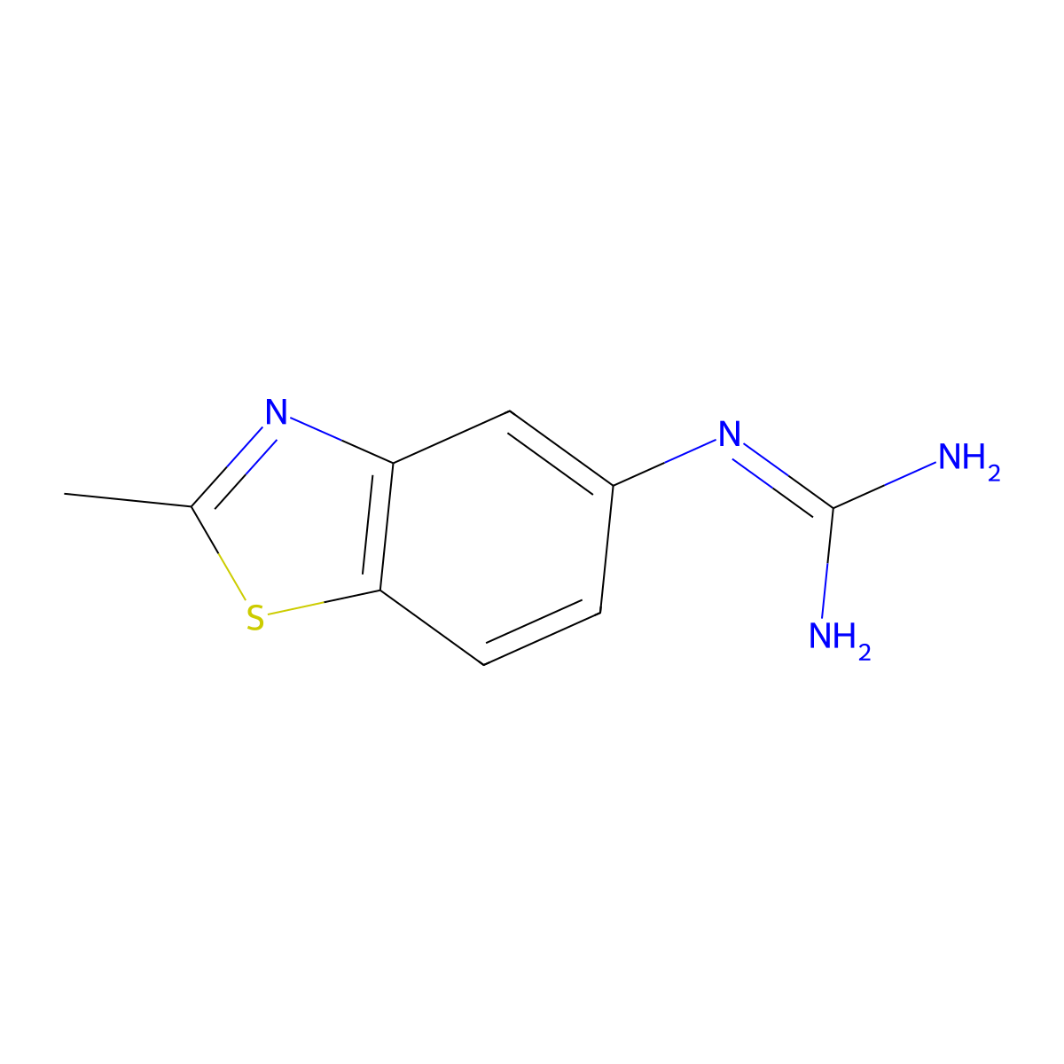 N''-(2-Methyl-1,3-benzothiazol-5-yl)guanidine molecular structure, CAS 204771-65-3
