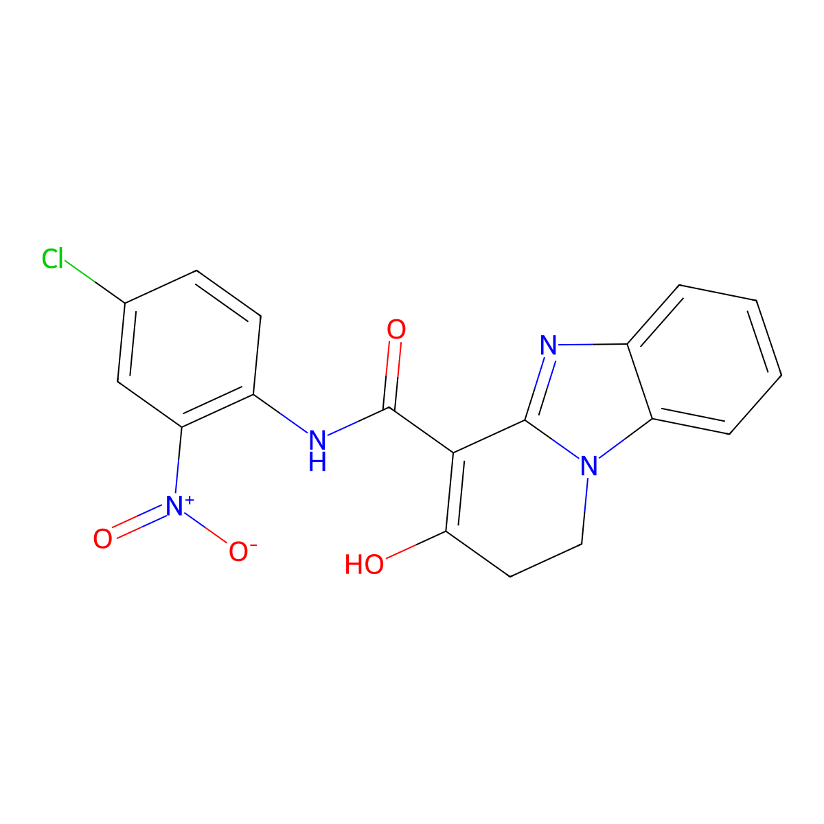 N-(4-chloro-2-nitrophenyl)-3-oxo-2,5-dihydro-1H-pyrido[1,2-a]benzimidazole-4-carboxamide molecular structure, CAS 204773-02-4