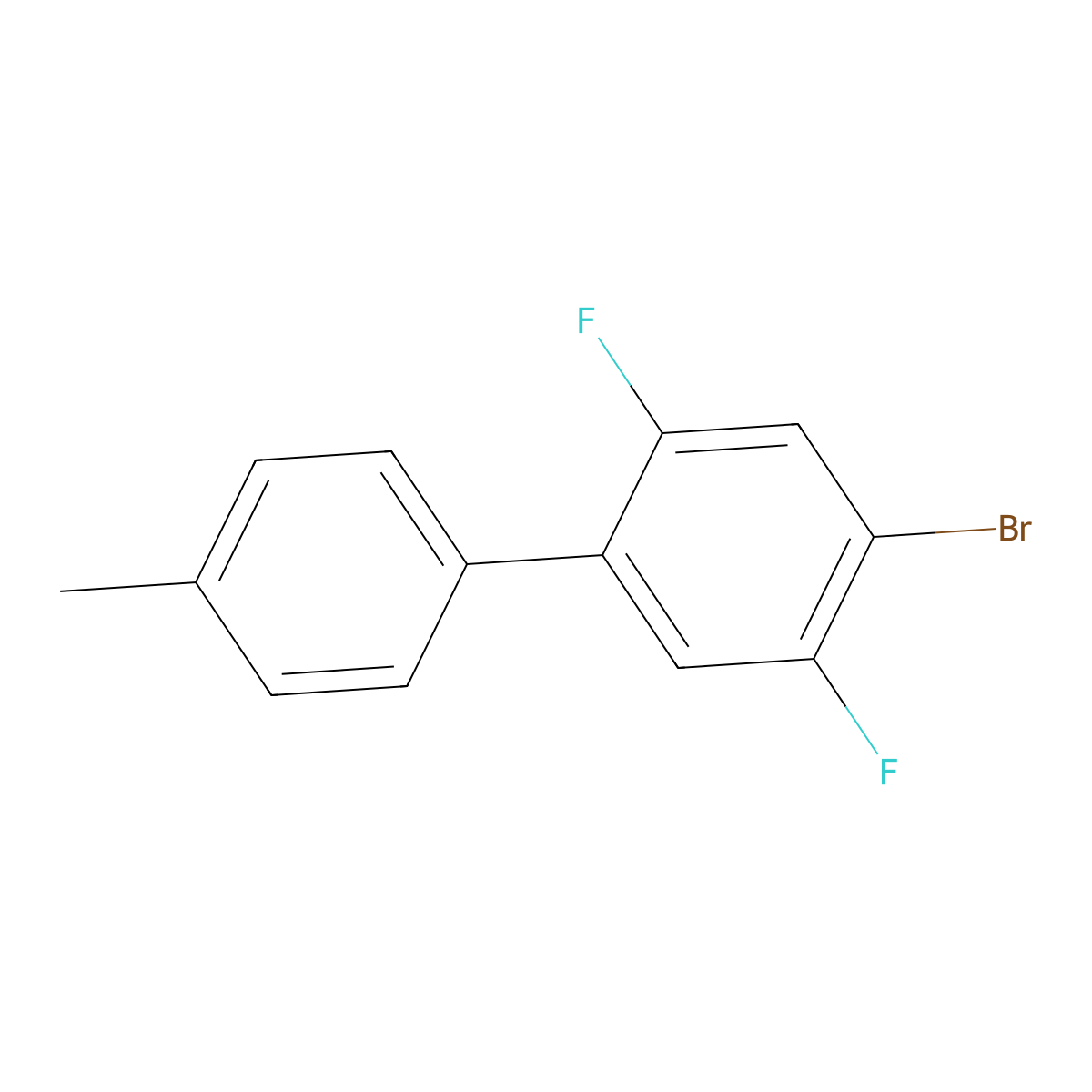 4-Bromo-2,5-difluoro-4'-methyl-1,1'-biphenyl molecular structure, CAS 204776-85-2