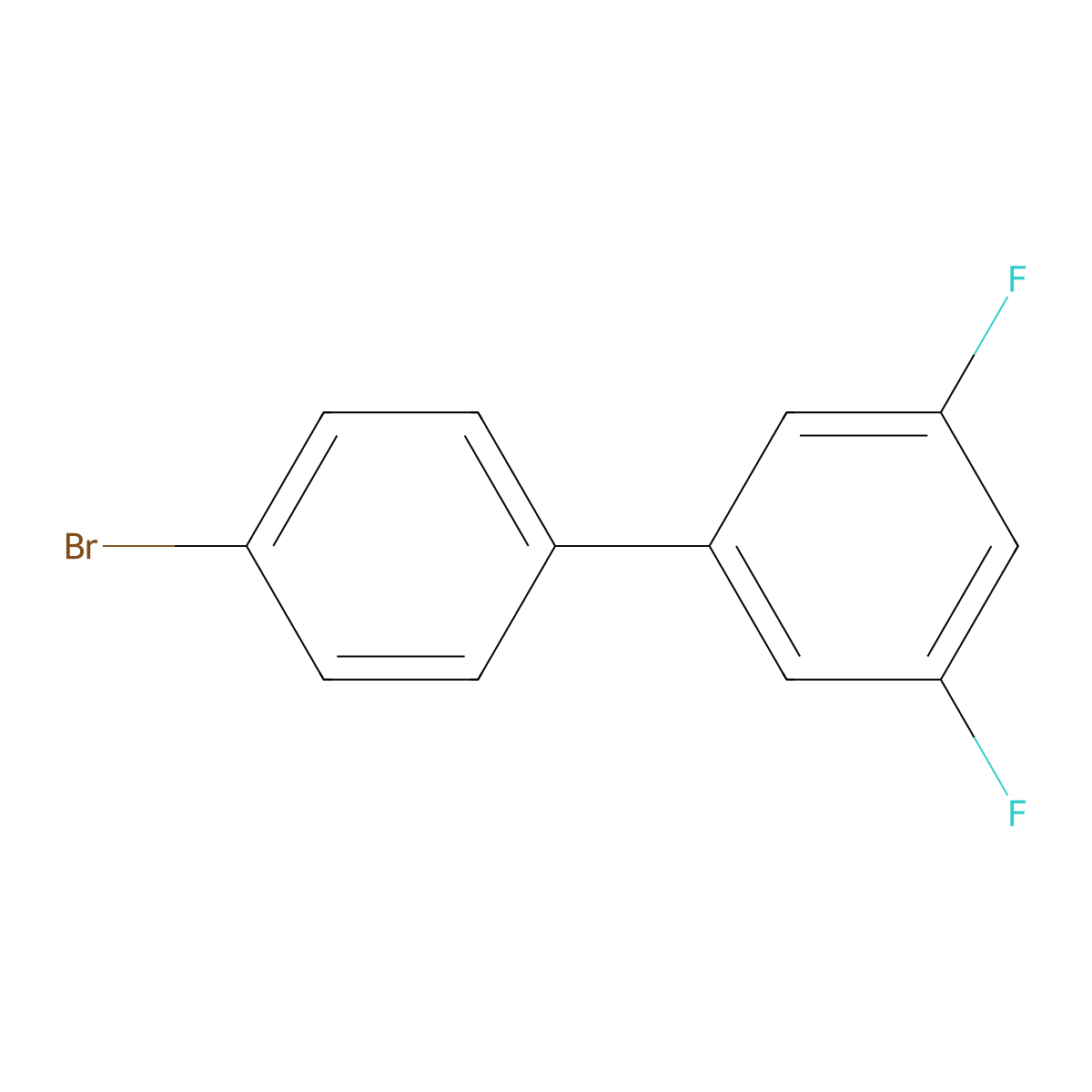 4-Bromo-3',5'-difluorobiphenyl molecular structure, CAS 204776-95-4