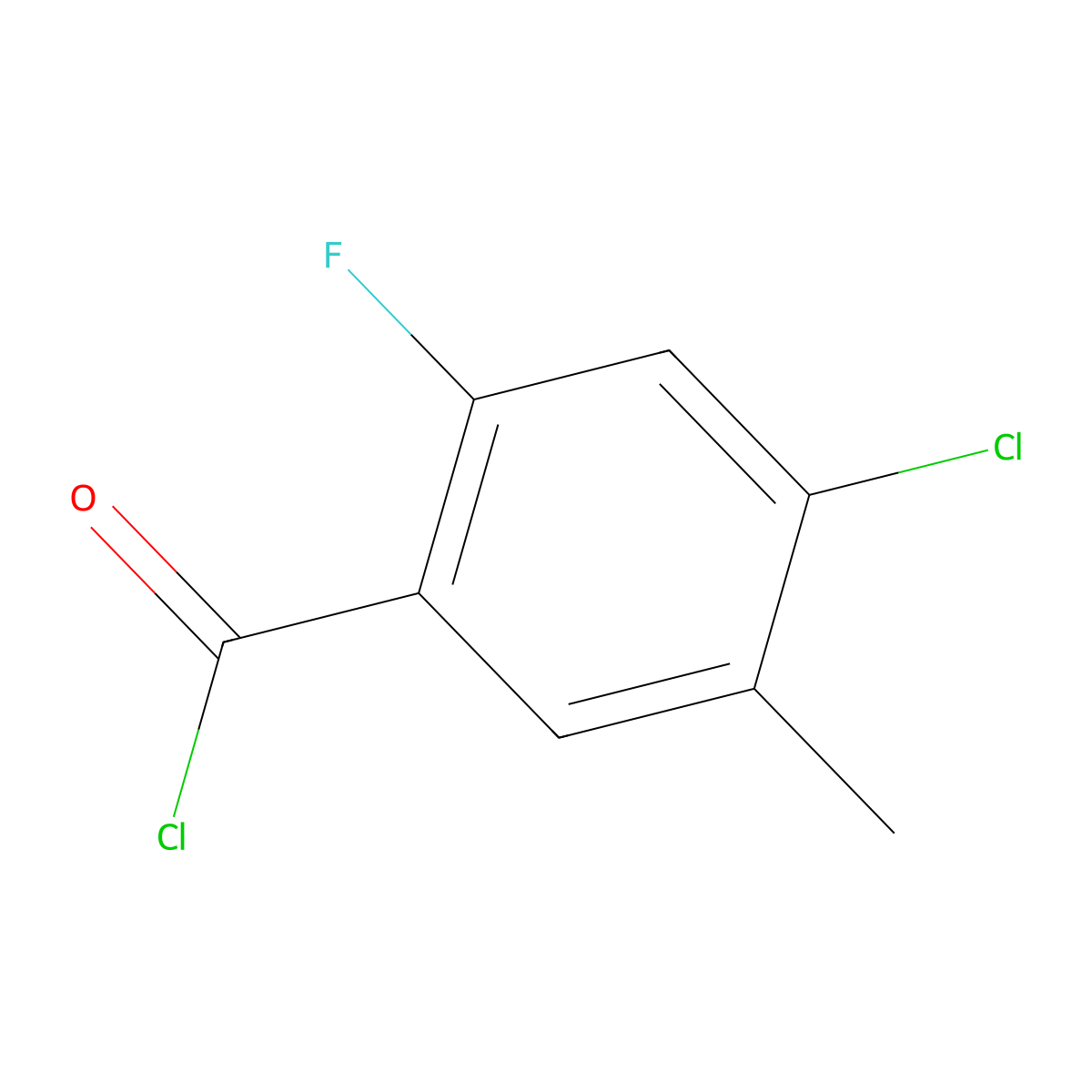 4-Chloro-2-fluoro-5-methylbenzoyl chloride molecular structure, CAS 204778-68-7