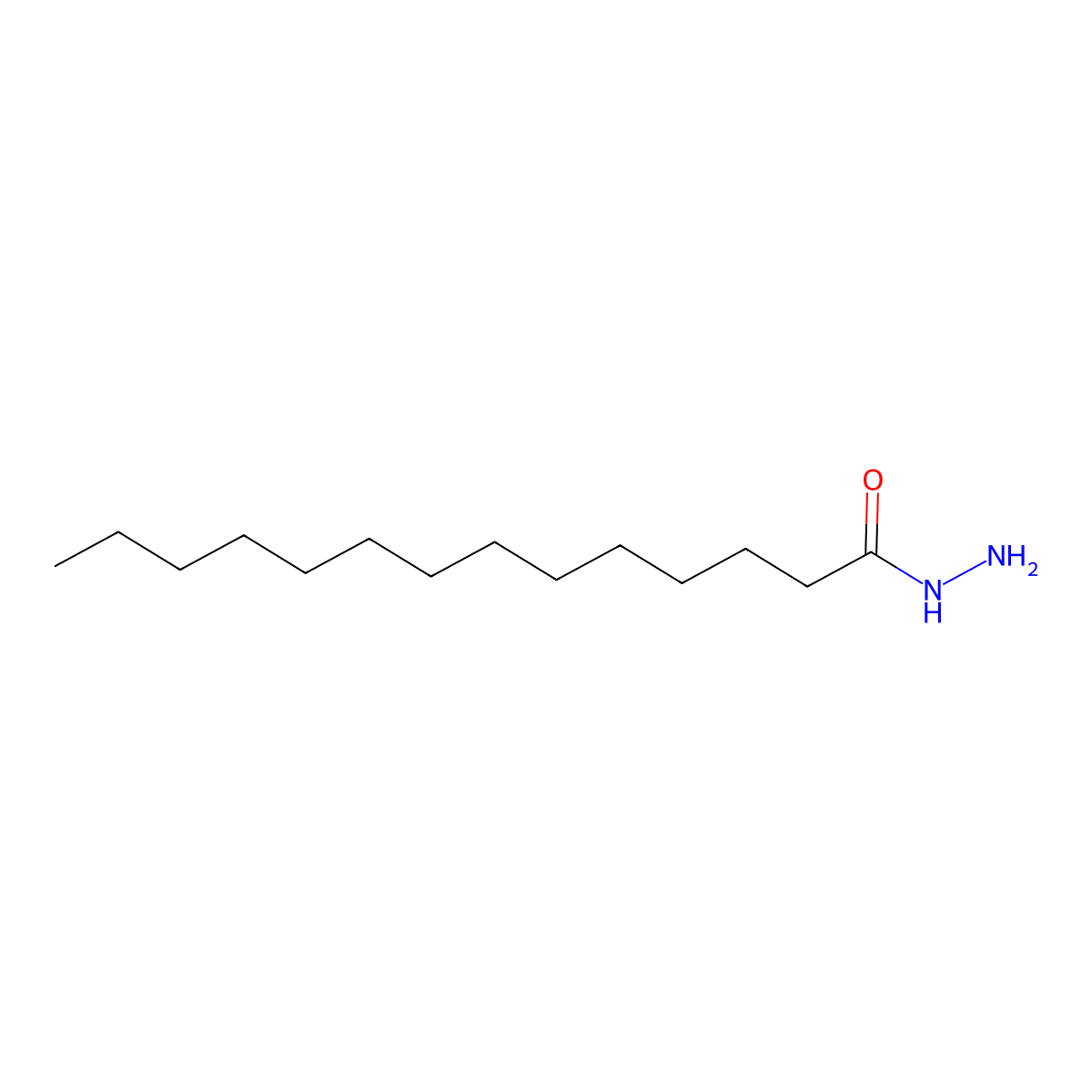 Tetradecanehydrazide molecular structure, CAS 20478-71-1