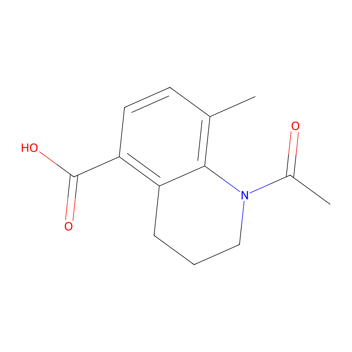 1-Acetyl-8-methyl-1,2,3,4-tetrahydroquinoline-5-carboxylic acid molecular structure, CAS 204783-03-9