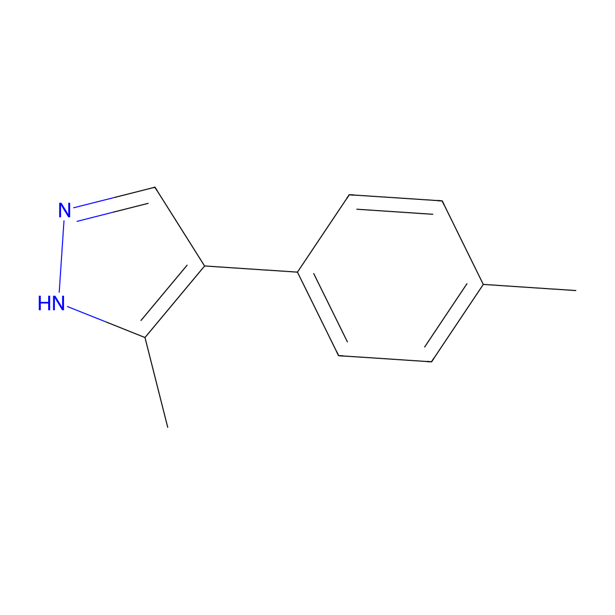 3-Methyl-4-(4-methylphenyl)-1H-pyrazole molecular structure, CAS 2047972-36-9