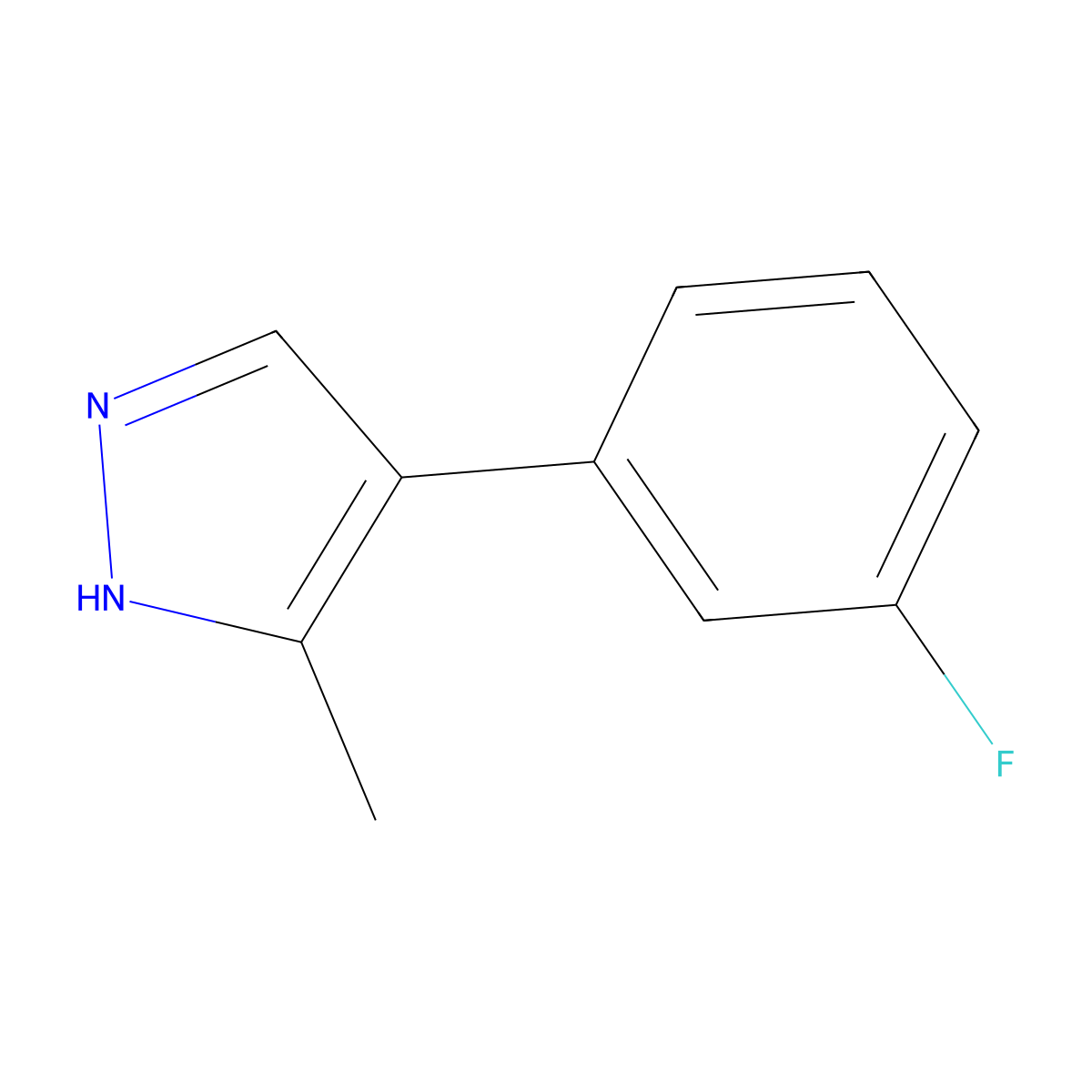 4-(3-Fluorophenyl)-3-methyl-1H-pyrazole molecular structure, CAS 2047972-90-5