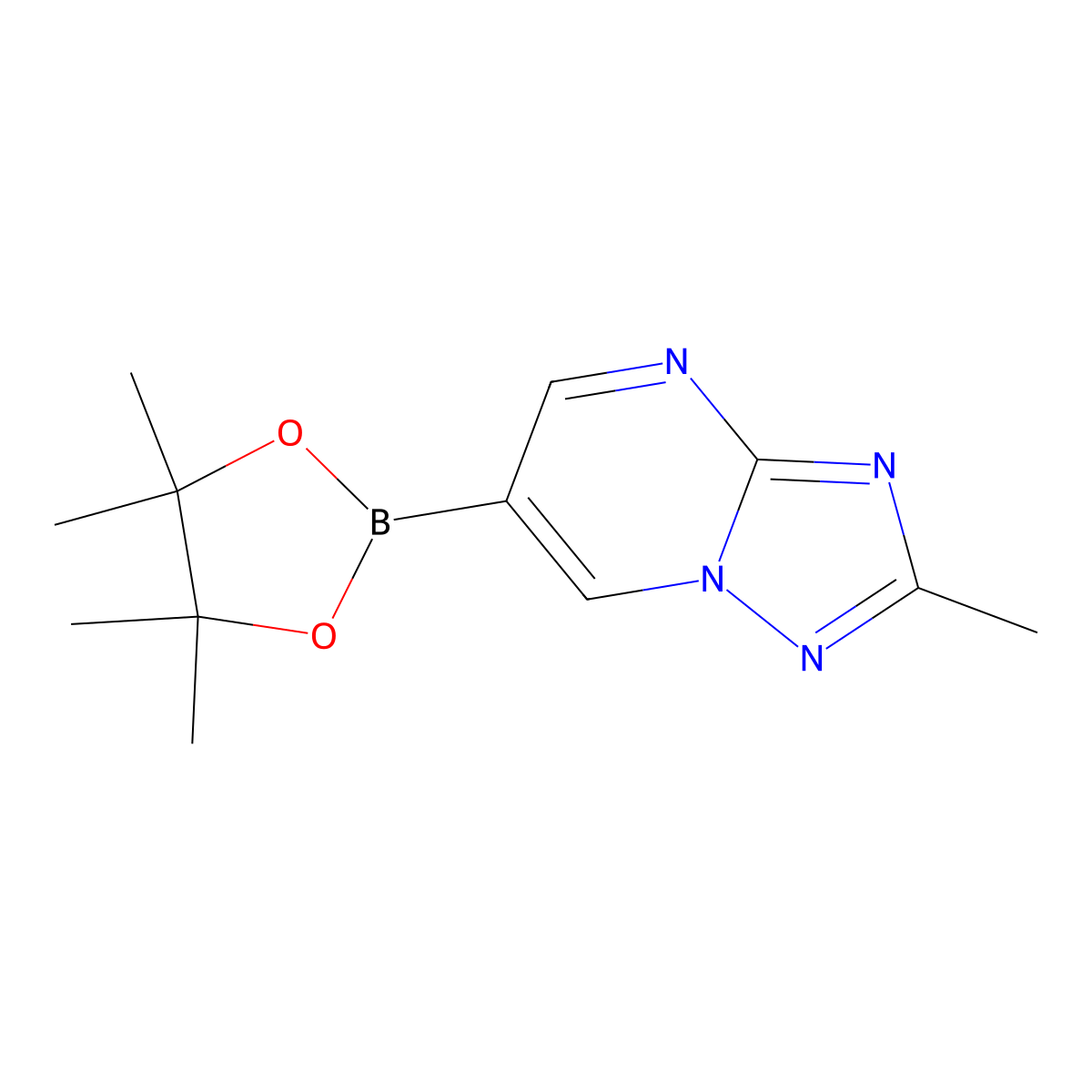2-Methyl-6-(4,4,5,5-tetramethyl-1,3,2-dioxaborolan-2-yl)-[1,2,4]triazolo[1,5-a]pyrimidine molecular structure, CAS 2048186-75-8